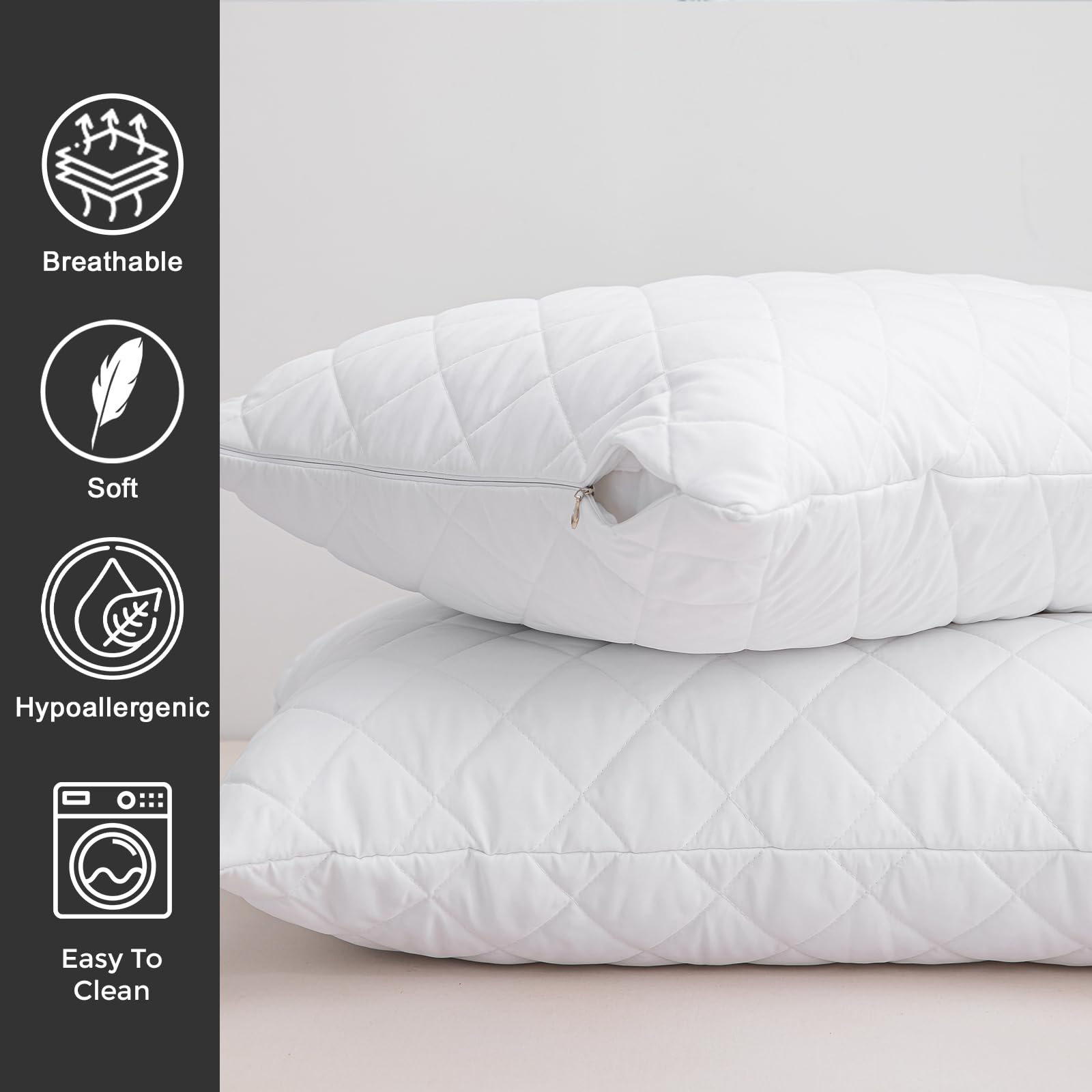 Lifestyle comfort ltd Pillow Protectors - 6 Pack Quilted Ultra Soft Anti Allergy | 100% Microfibre 4