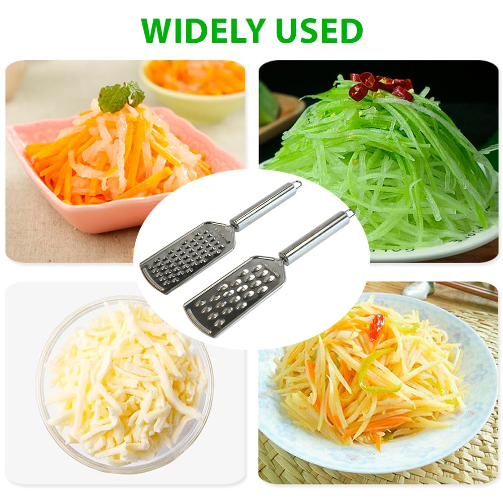 Armo Home 2 Pack Stainless Steel Vegetable Grater and Cheese Slicer | Rust Resistant 3