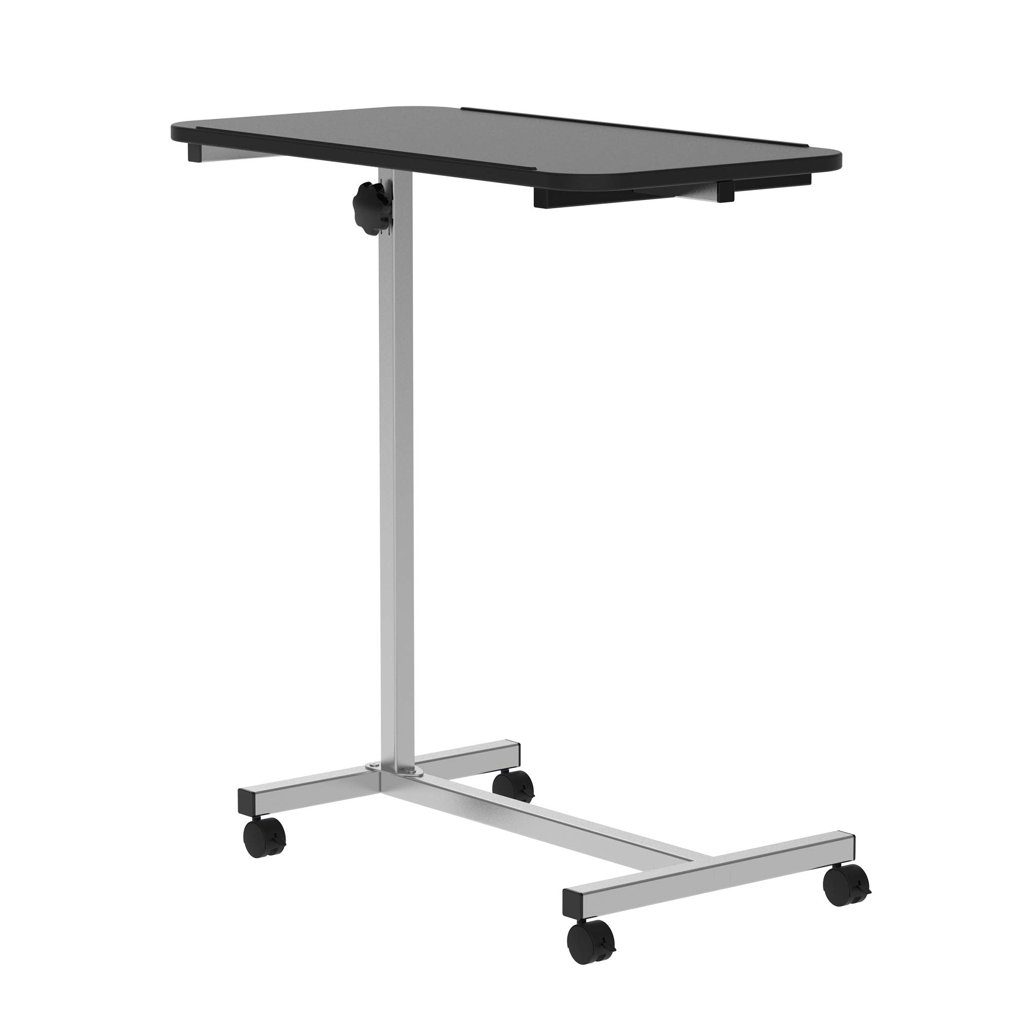 HOMCOM Height Adjustable C-Shape Over Bed Table with Wheels | 77L x 40W cm | 20kg Capacity