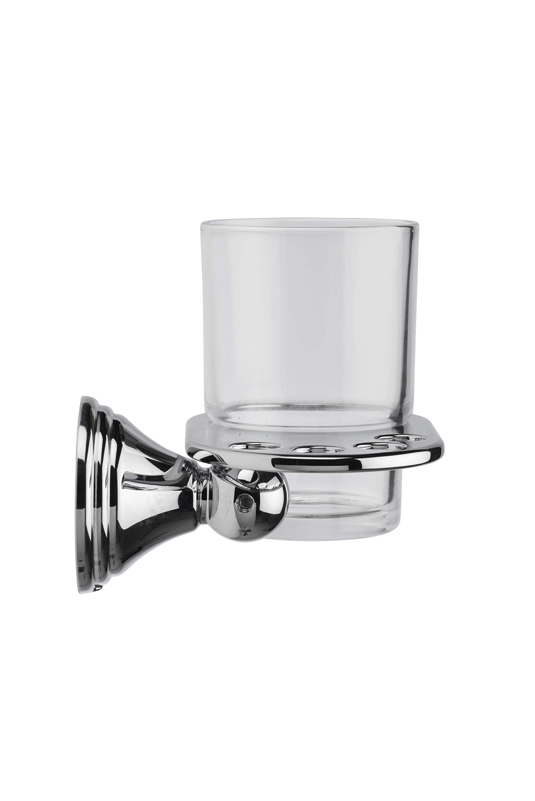 Croydex Westminster Chrome & Glass Toothbrush and Tumbler Holder | Zinc Alloy | Concealed Fixings 4