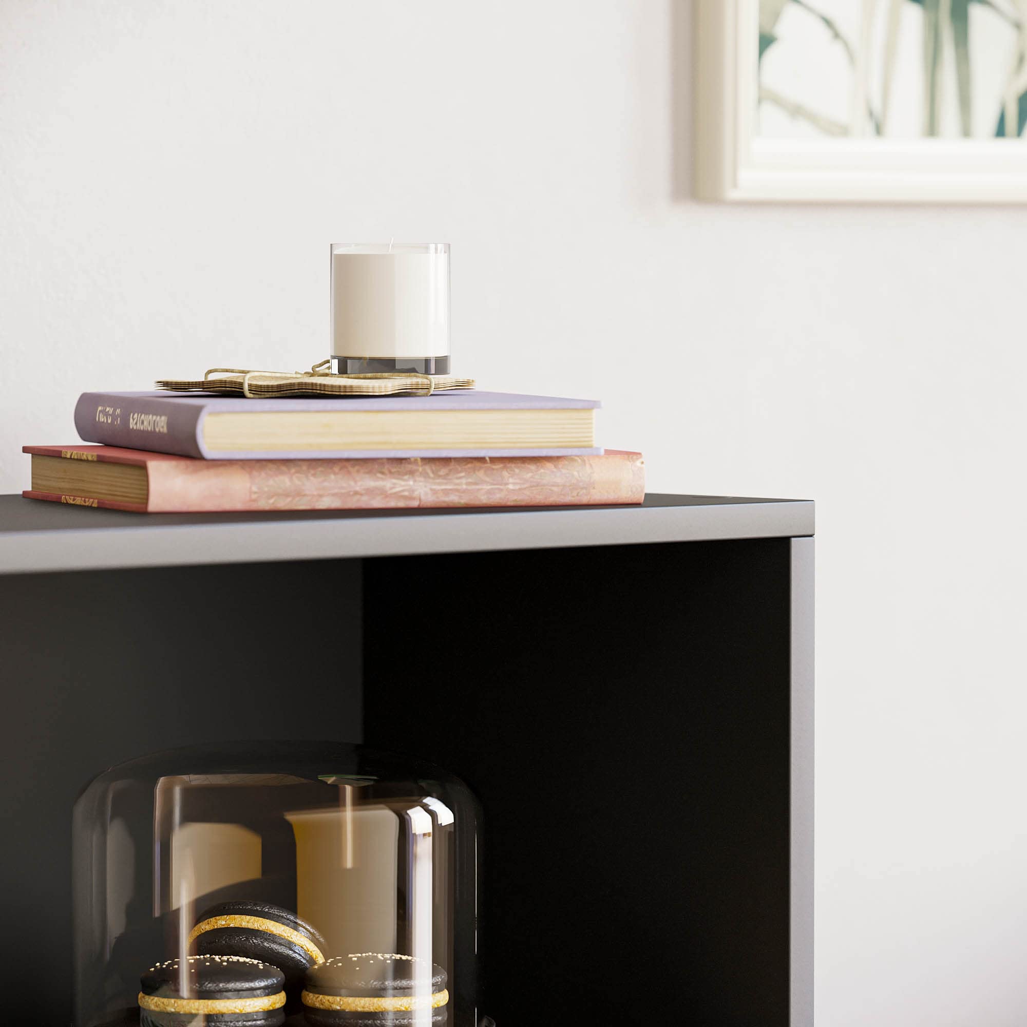 Vida Designs Cambridge 3 Tier Low Bookcase - Black Wooden Shelving | H 75 x W 60 cm 5