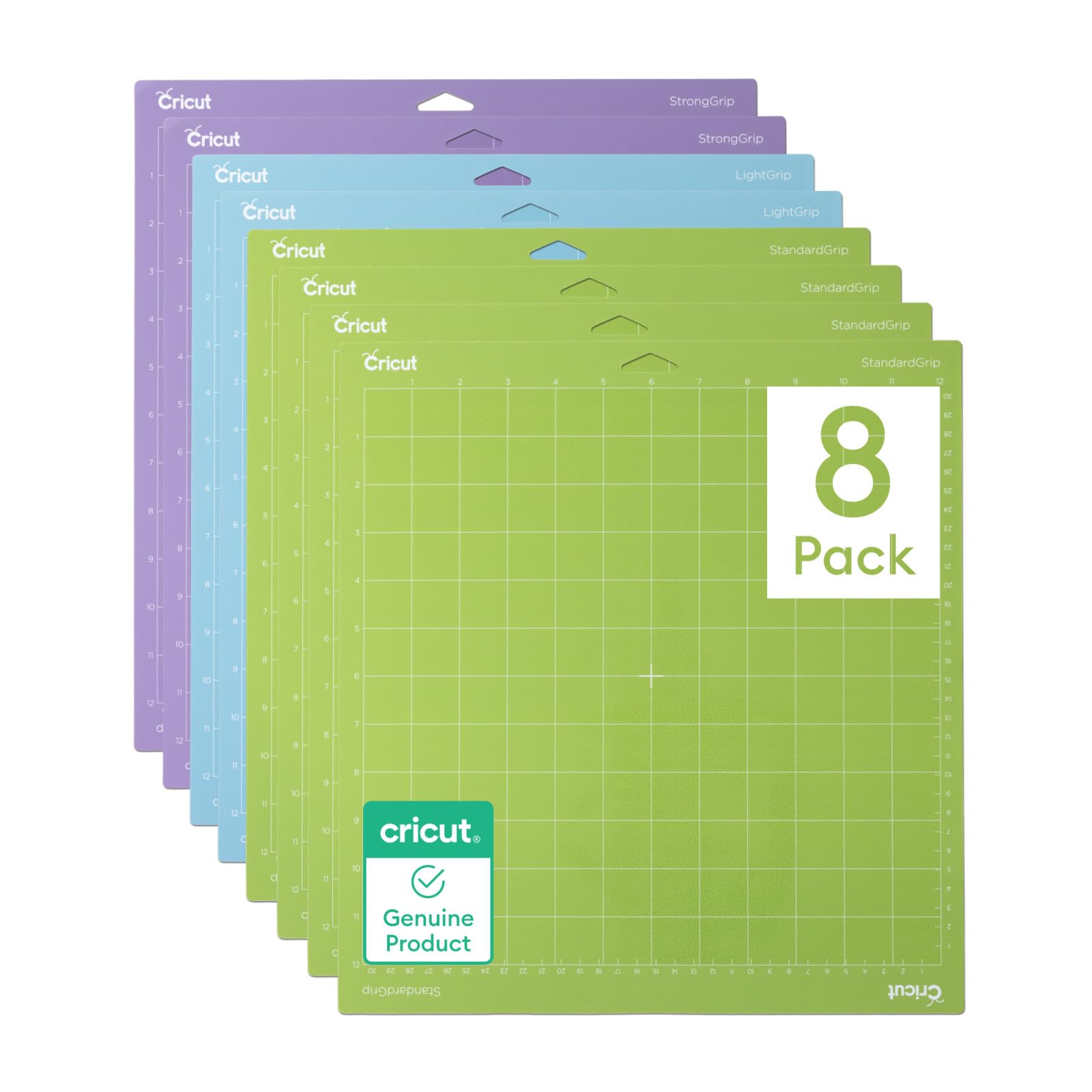 Cricut Machine Mat Variety Pack - 12" x 12" Reusable Mats (8 Pack)