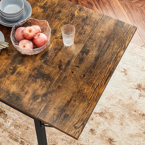 VASAGLE Extendable Dining Table - Drop Leaf, Foldable for Small Spaces | Brown | 78 x 120 cm 10