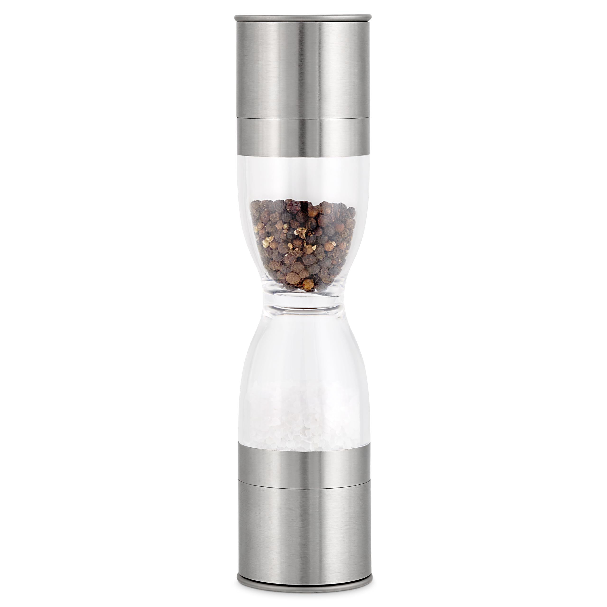 Cole & Mason Harlow 2-in-1 Salt and Pepper Mill Duo with Adjustable Ceramic Grinder | Silver 1