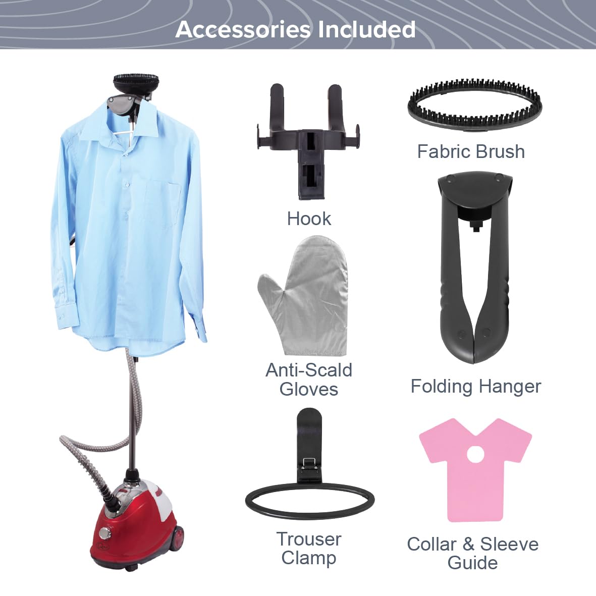 Quest 42320 Upright Garment Steamer - 1800W Power | 1800ml Tank | 45s Heat Up 6