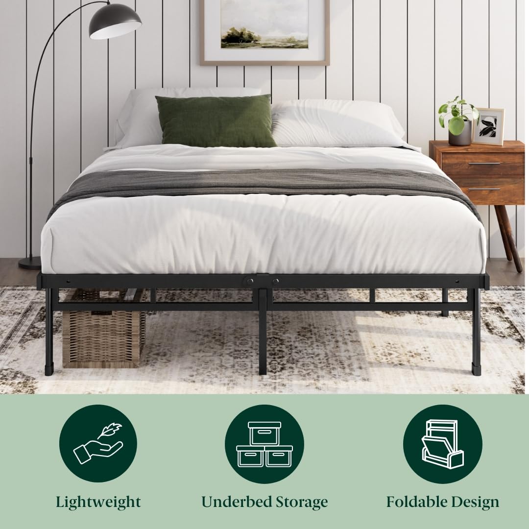 Zinus Justin Double Bed Frame - 4ft6 (135 x 190 cm) - 14.2'' Height - Metal 8