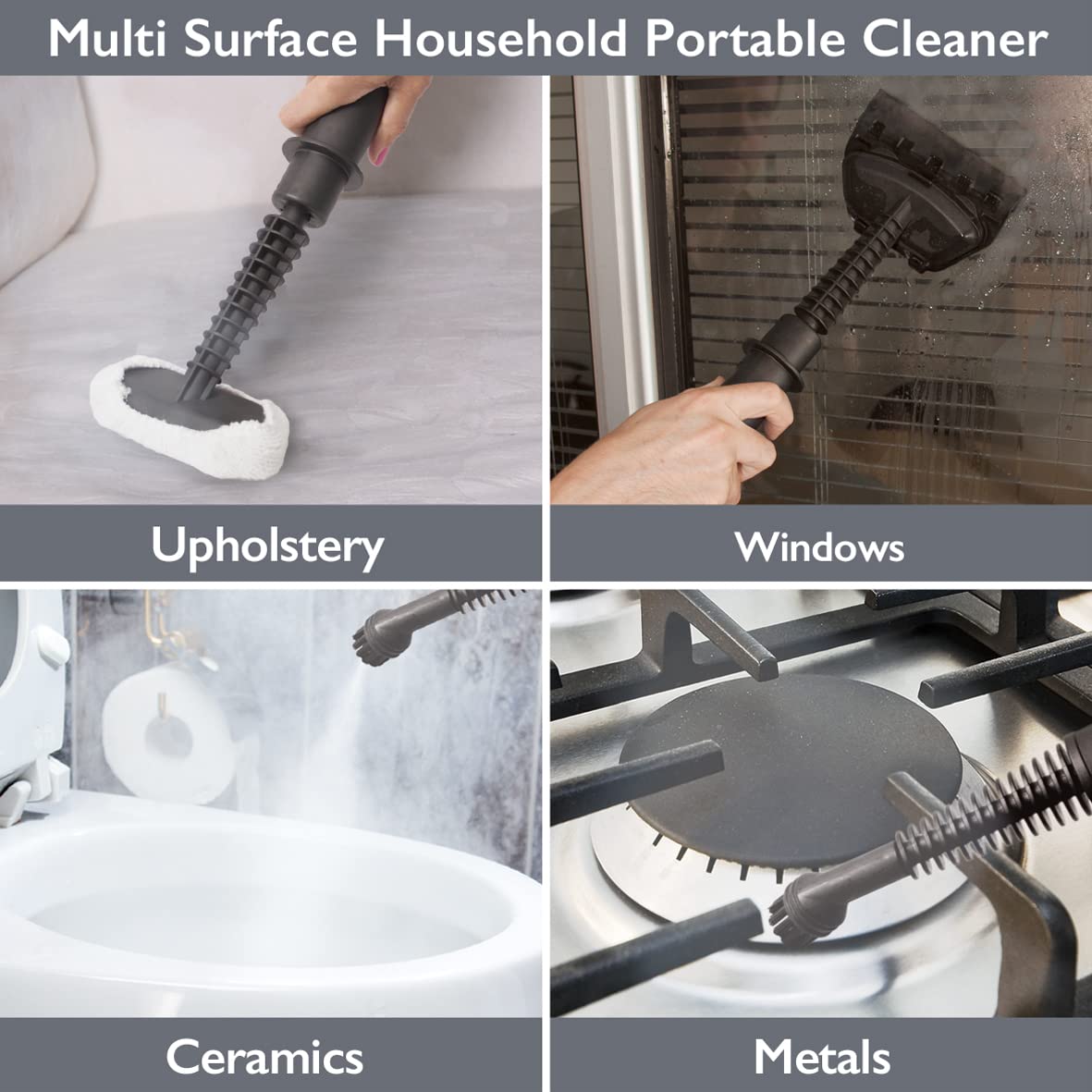 Quest Handheld Steam Cleaner - Powerful Chemical Free Multi Surface Cleaning | 1000W | 135°C Max Temp 3