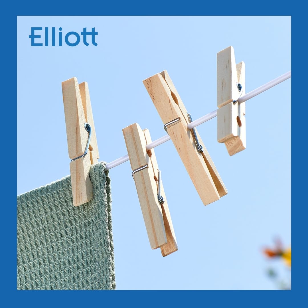 Elliott Wooden Laundry Pegs - Strong Birchwood Grip | Pack of 36 | Plastic-Free 7