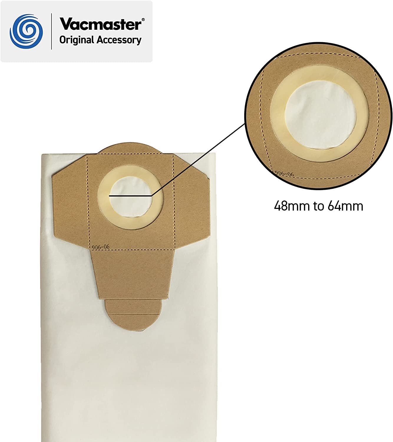 Vacmaster Standard Filtration Dust Bags for 20L Wet & Dry Vacuums | 5 Pack | Paper 4