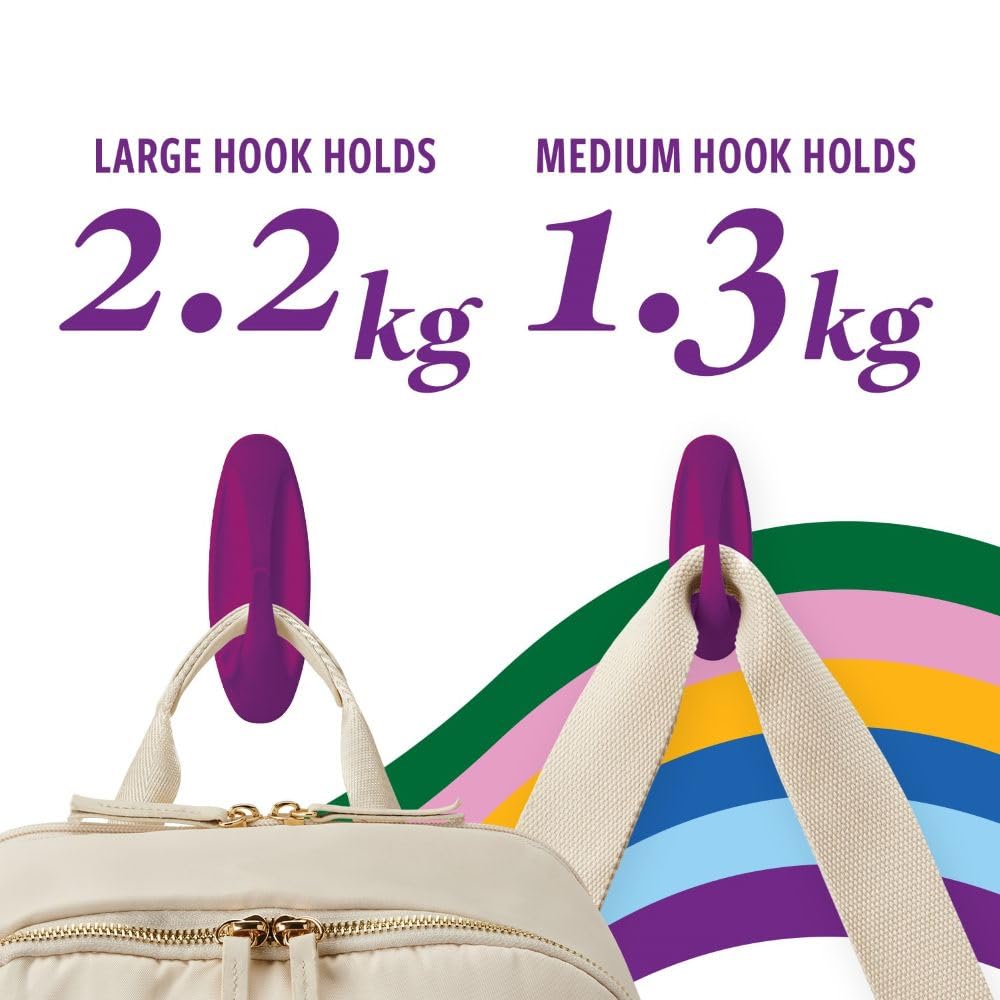 Command Designer Adhesive Hooks - Limited Edition Candied Plum | Holds 1.3 kg | Tool-Free 4