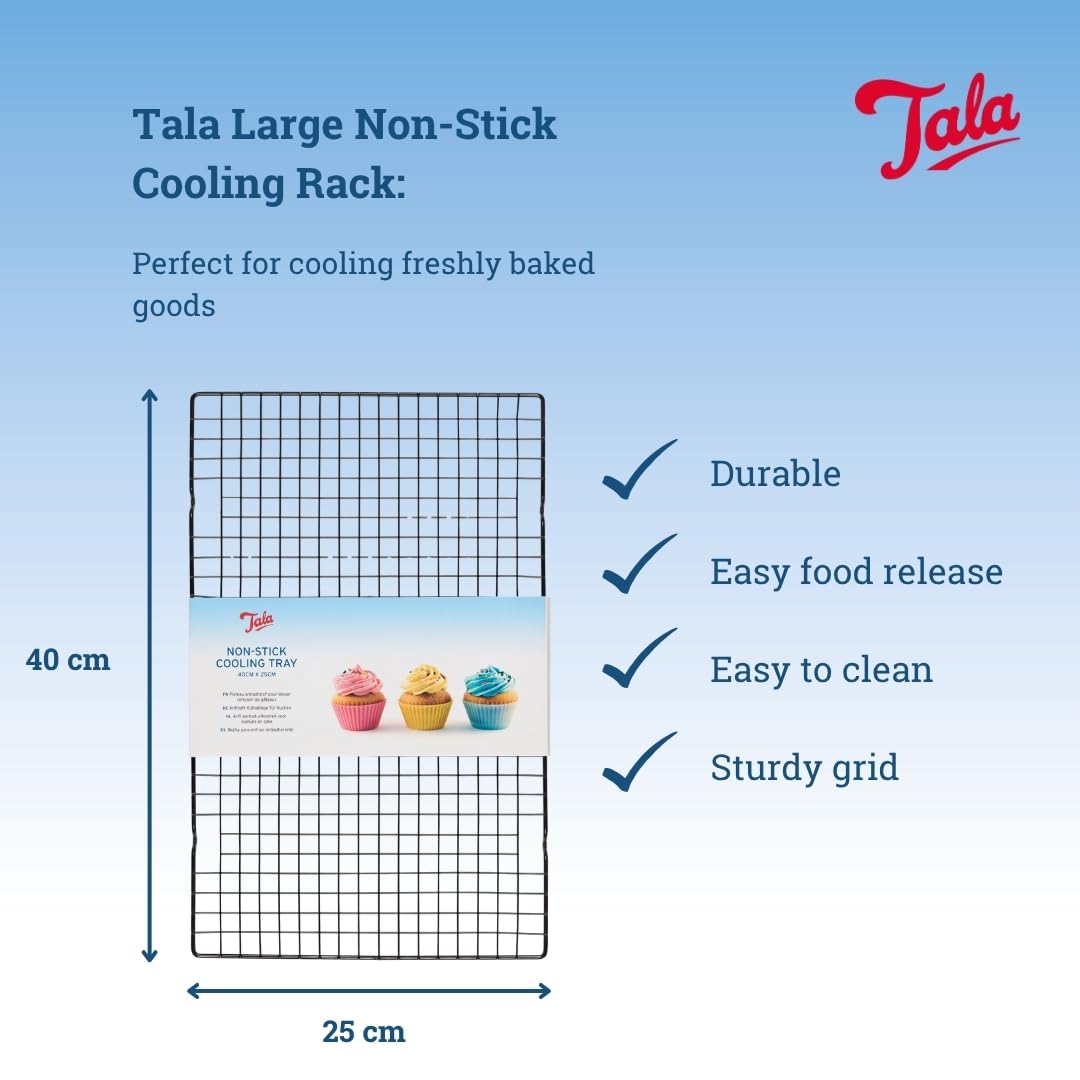 Tala Large Loaf Cooling Rack - 40 x 25cm | Black Alloy Steel | Dishwasher Safe 3