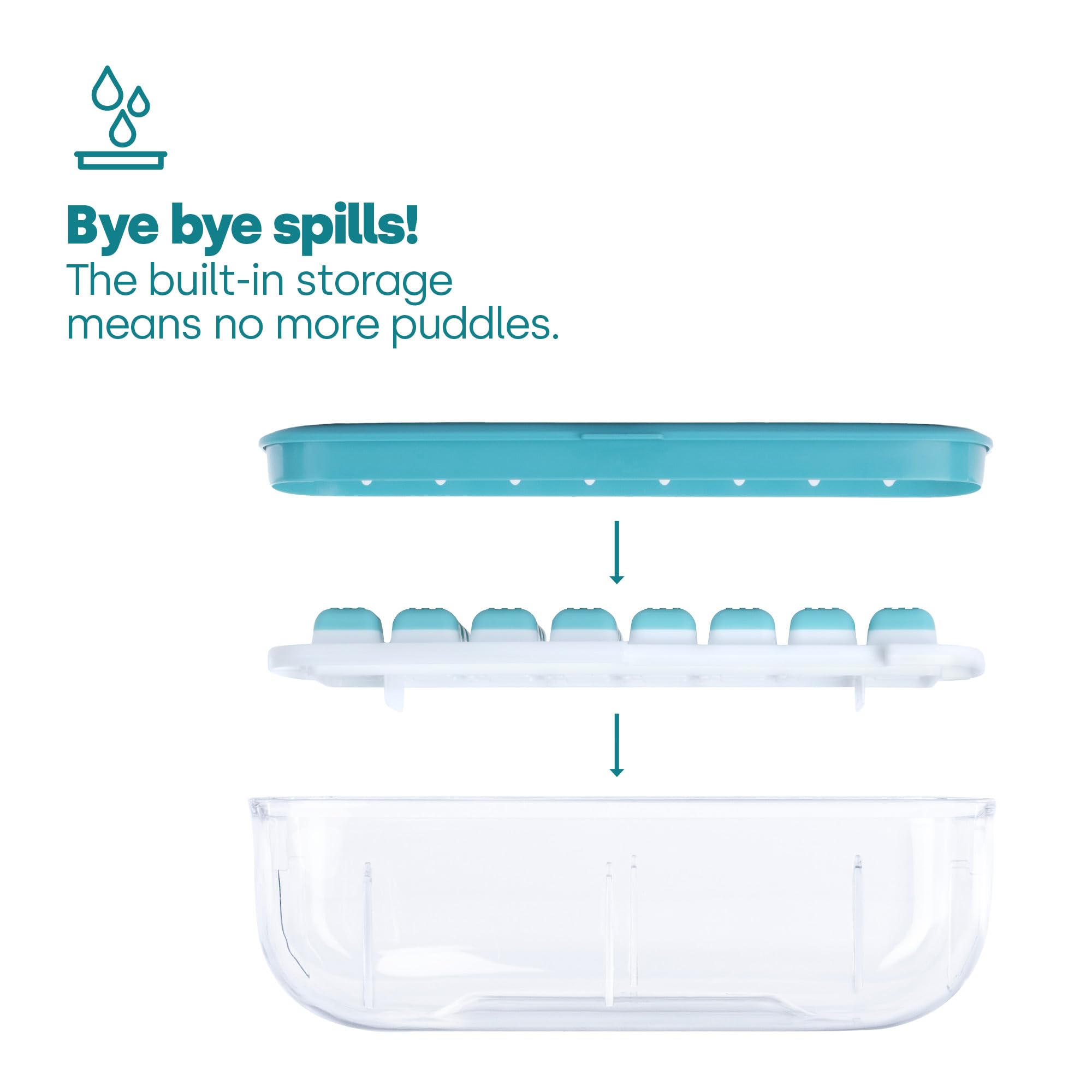 LIVIVO Ice Cube Tray with Lid and Storage - Makes 48 Cubes | Easy Press Release | BPA Free 3