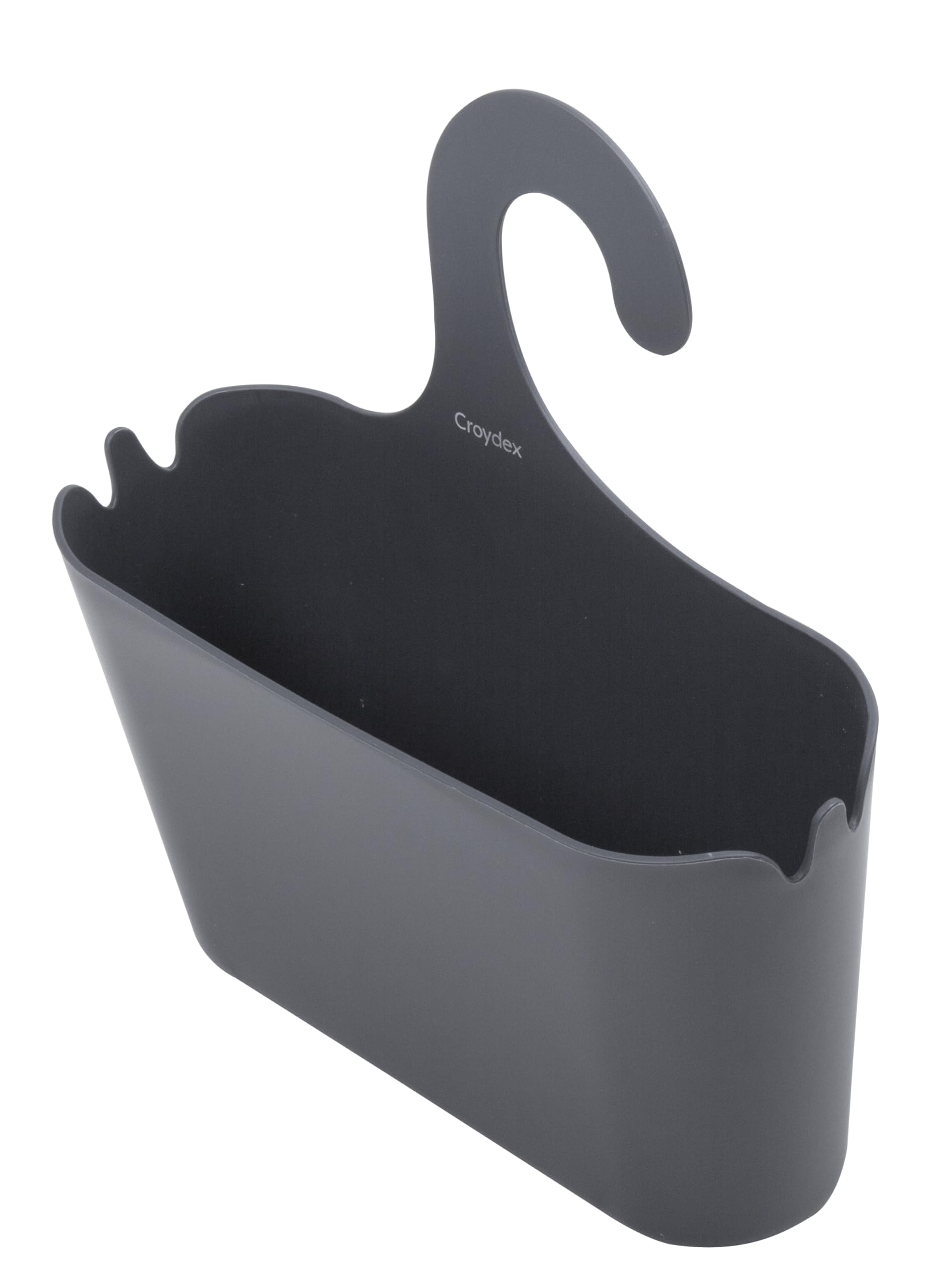 Croydex Hook Over Shower Caddy - Grey Plastic | Self-Draining | 26 x 26 x 8.5 cm 3