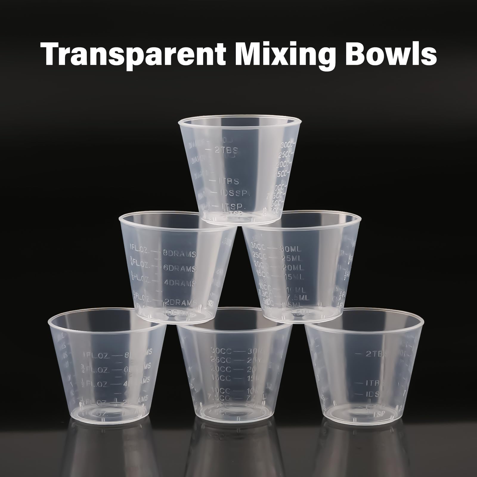 Admygo 10 PCS 30ml/1oz Clear Plastic Measuring Cups - Reusable Graduated Dosing Tool for Kitchen & Lab 4