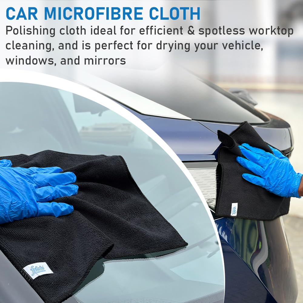 FABRIO Microfiber Cleaning Cloths - 8 Pack, 30x30cm, Ultra-Absorbent, Lint-Free for Kitchen & Car 6