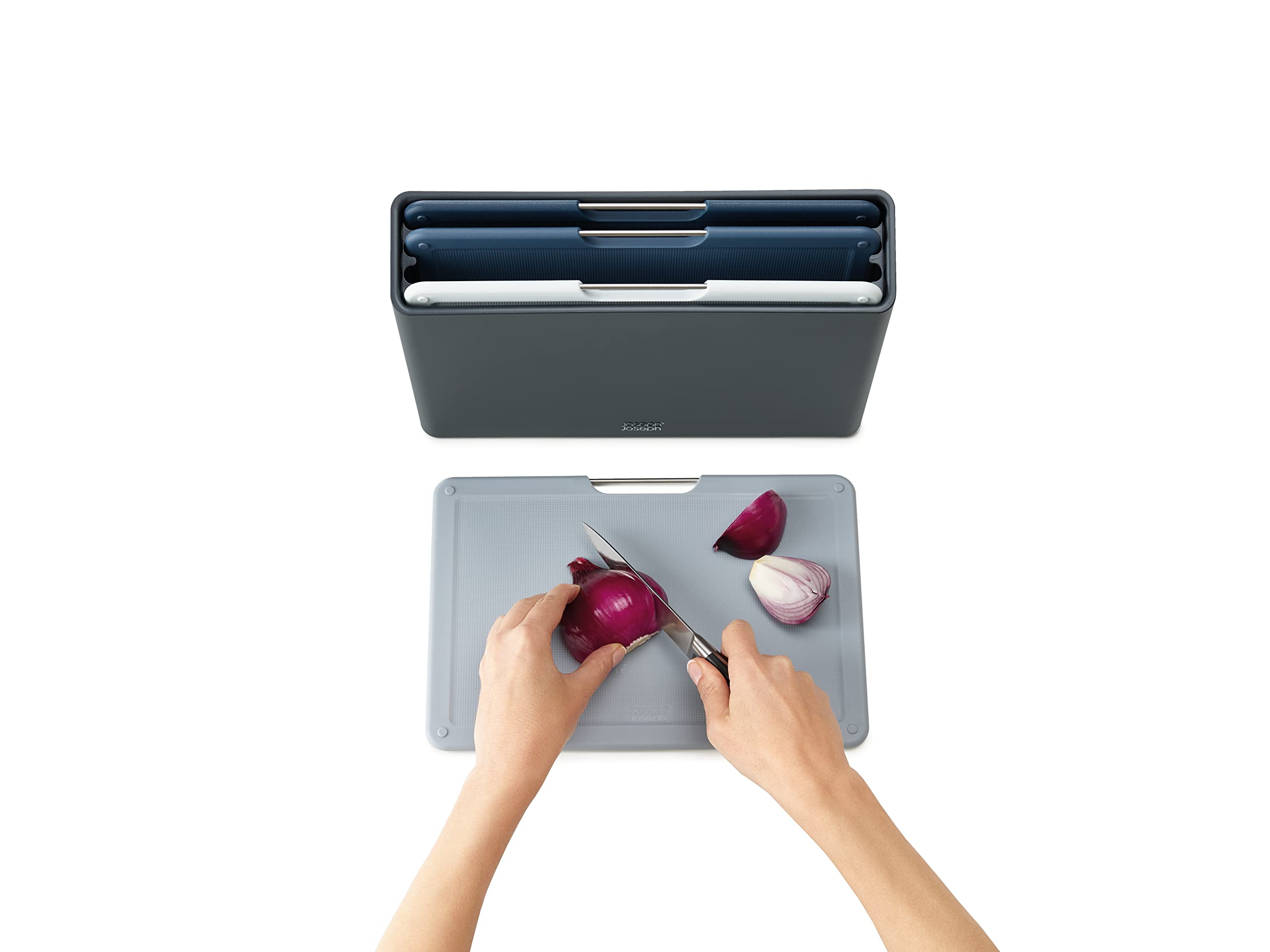 Joseph Joseph Folio 4-Piece Colour Coded Chopping Board Set with Slimline Storage Case 4