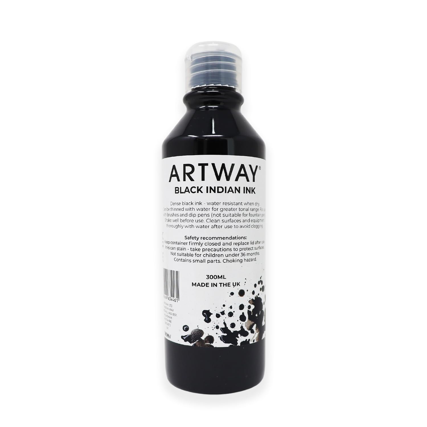 Artway Black Indian Ink - 300ml Permanent Water Resistant Ink for Drawing & Calligraphy 1