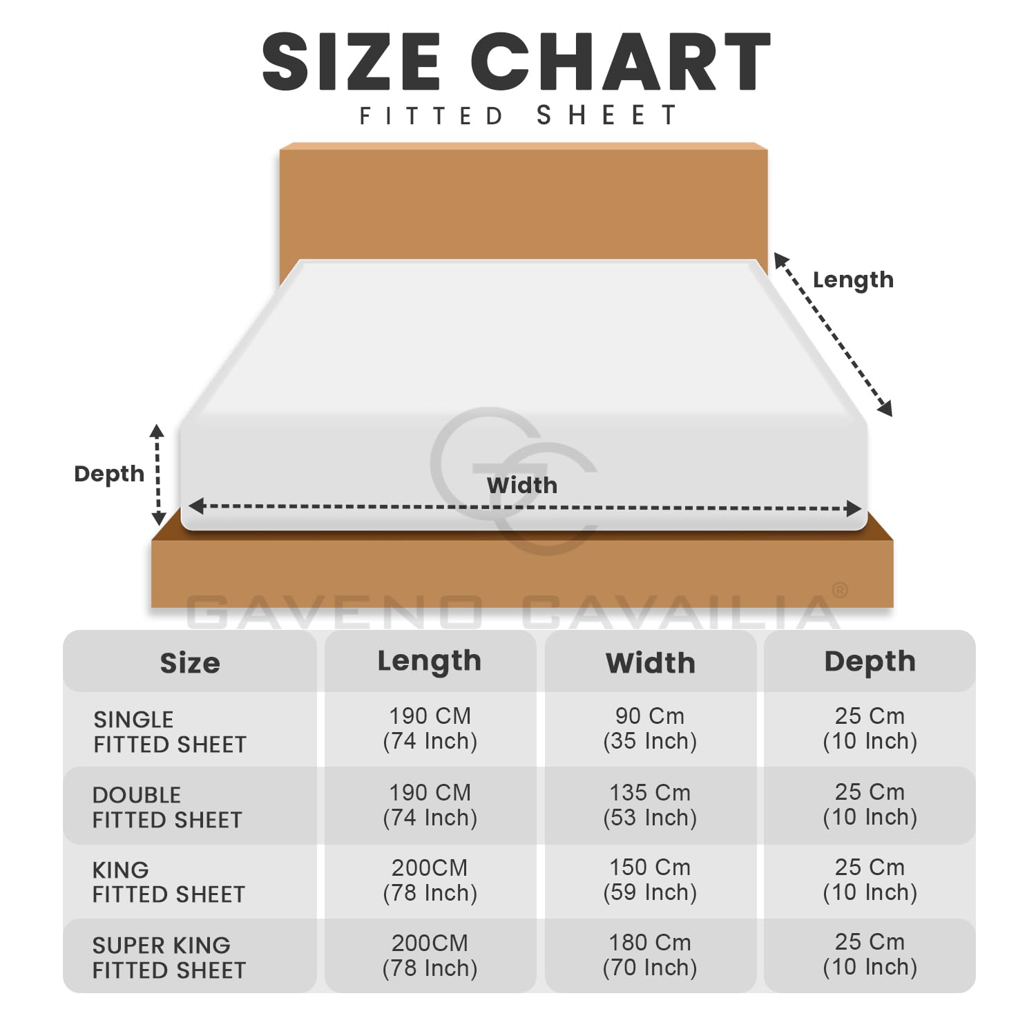 GC GAVENO CAVAILIA King Size Fitted Sheet - 50/50 Polycotton Blend | 25cm Deep Pocket | Berry 7