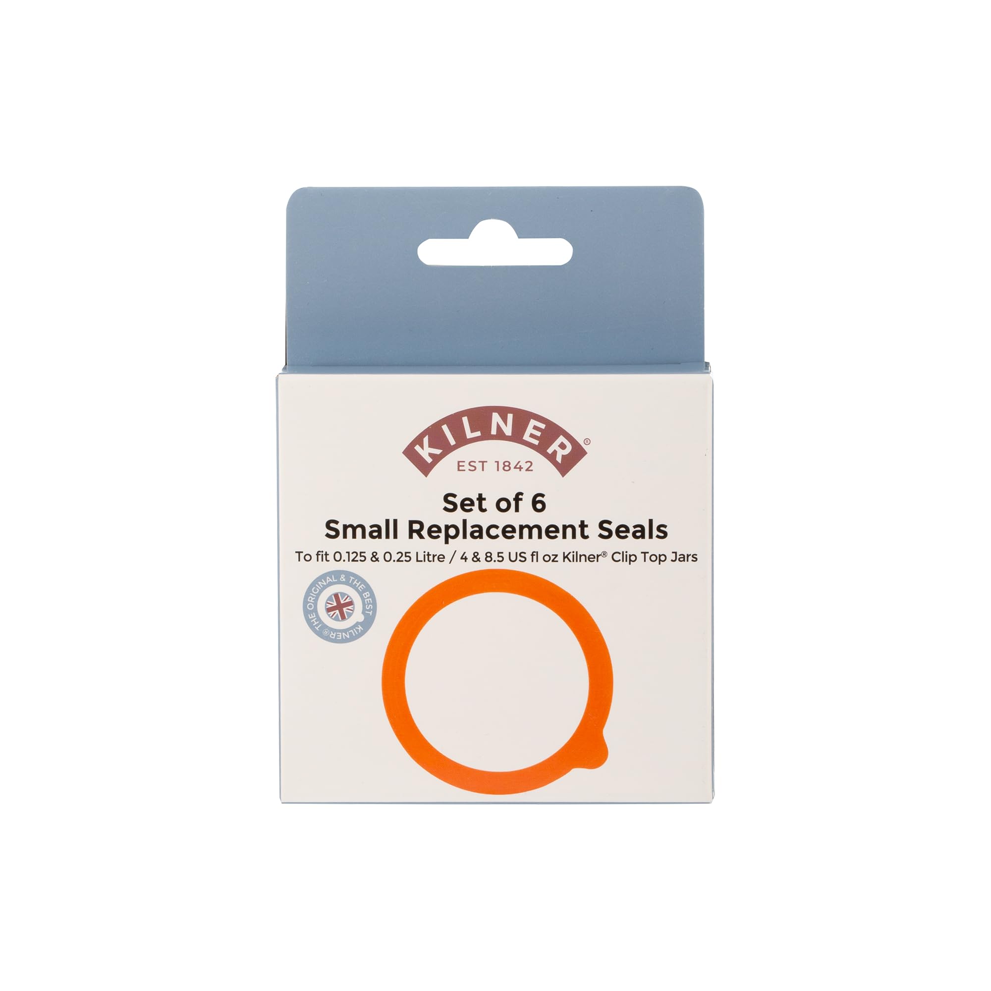 Kilner Replacement Rubber Seals Pack of 6 for 0.125L Round Clip Top Jars | Food-Safe | Durable 1