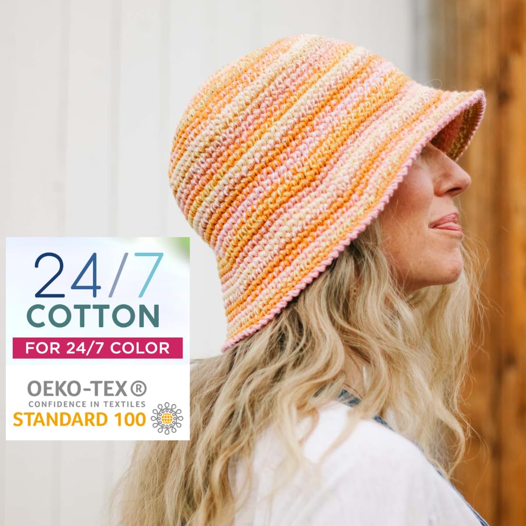 Lion Brand Yarn 24/7 Cotton - Worsted Weight Mercerized Cotton for Knitting & Crochet | Coffee Beans | 1 Pack 3