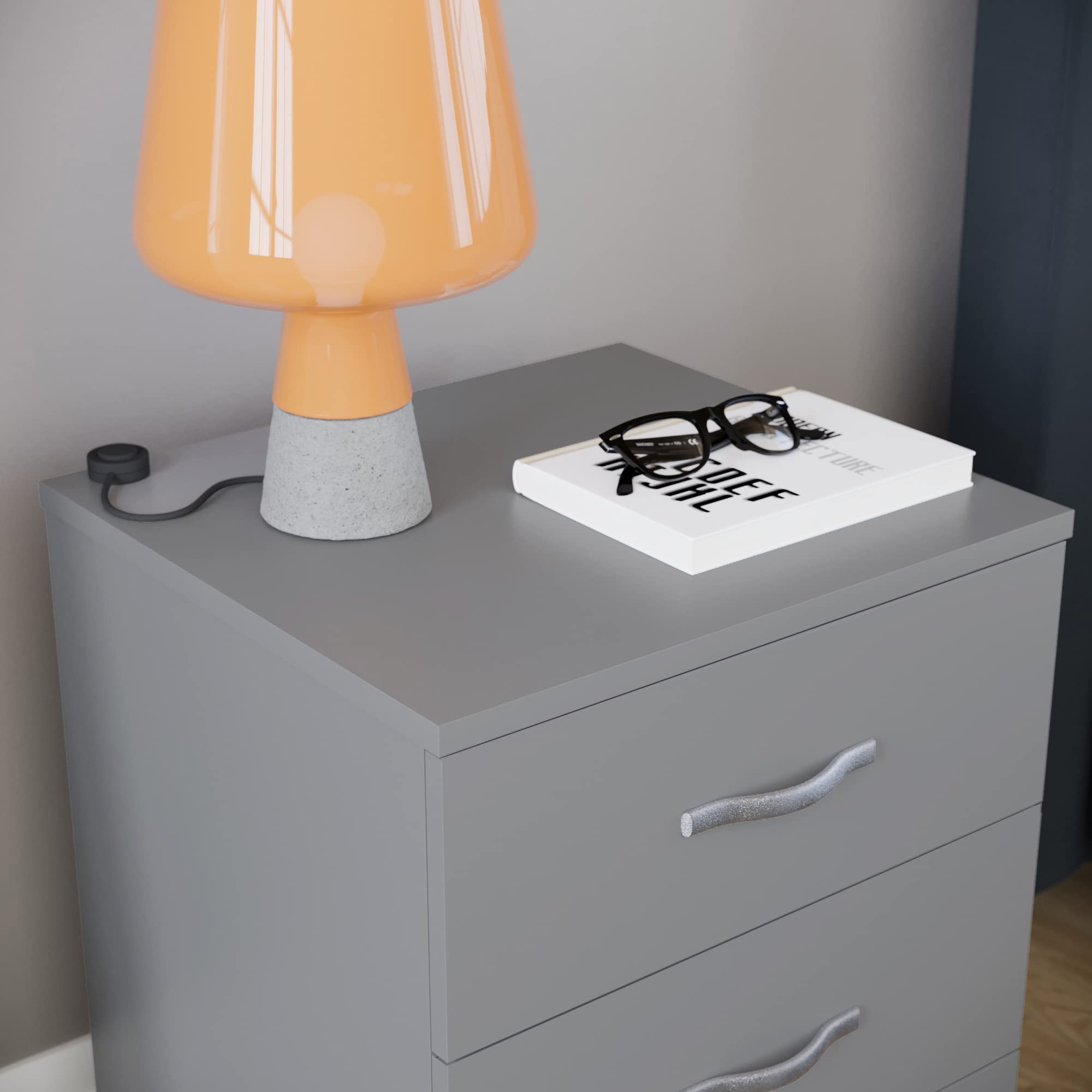 Vida Designs Riano Chest of Drawers - 3 Drawers | Grey | H 56 x W 40 x D 36 cm 6