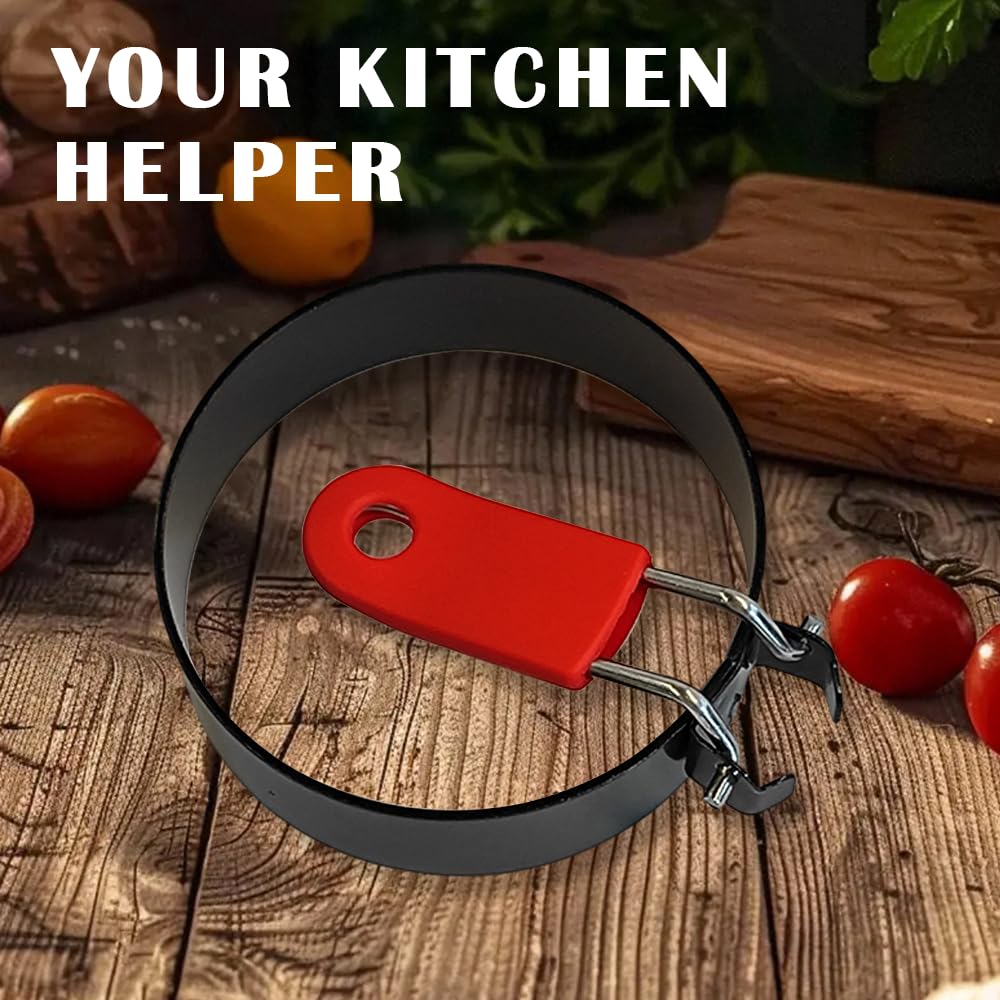 Armo Home 4-Piece Stainless Steel Non-Stick Egg Poacher Rings for Burgers and Breakfast Sandwiches 5