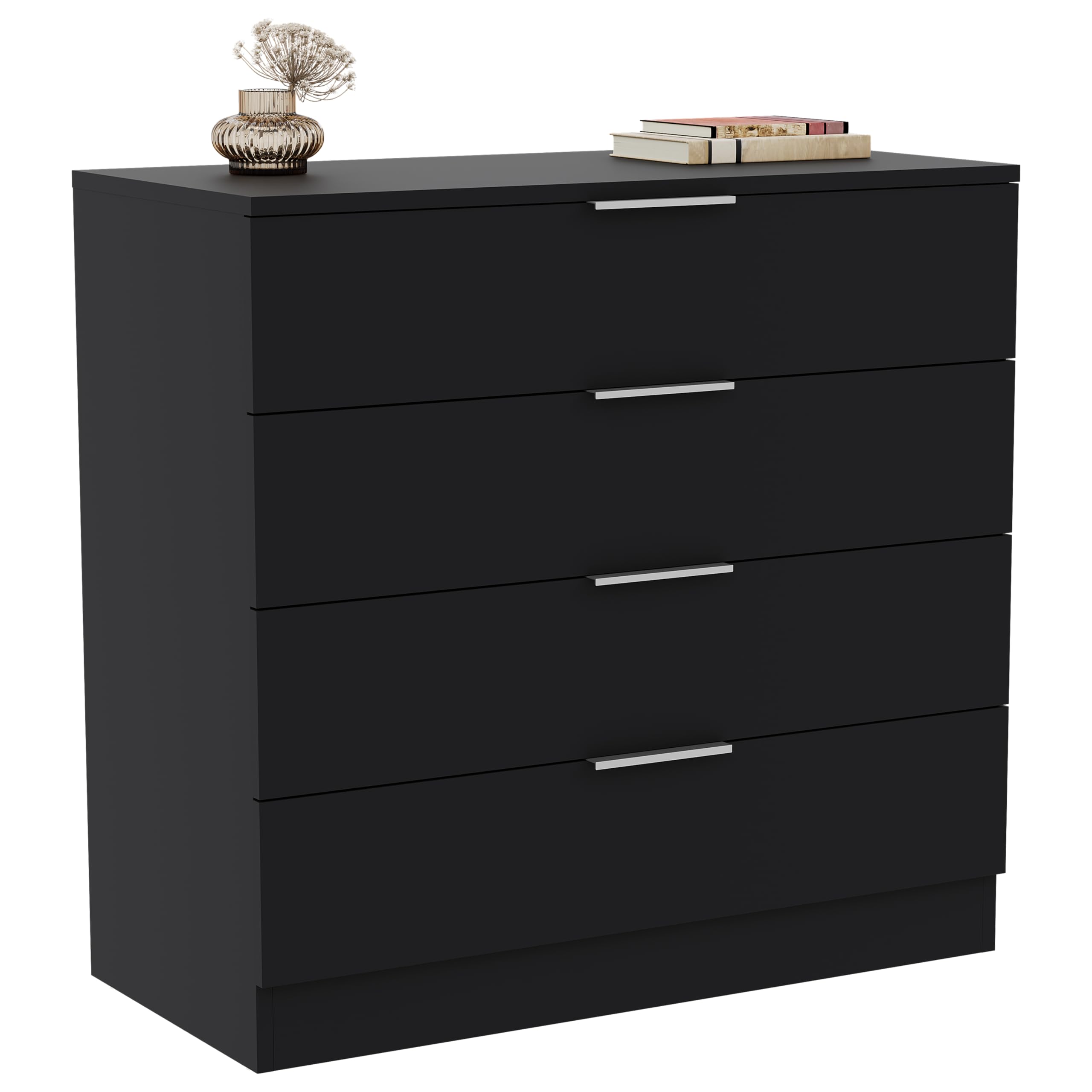 Vida Designs Trega 4 Drawer Chest of Drawers - Black | 74H x 66W x 36D cm | Engineered Wood 7