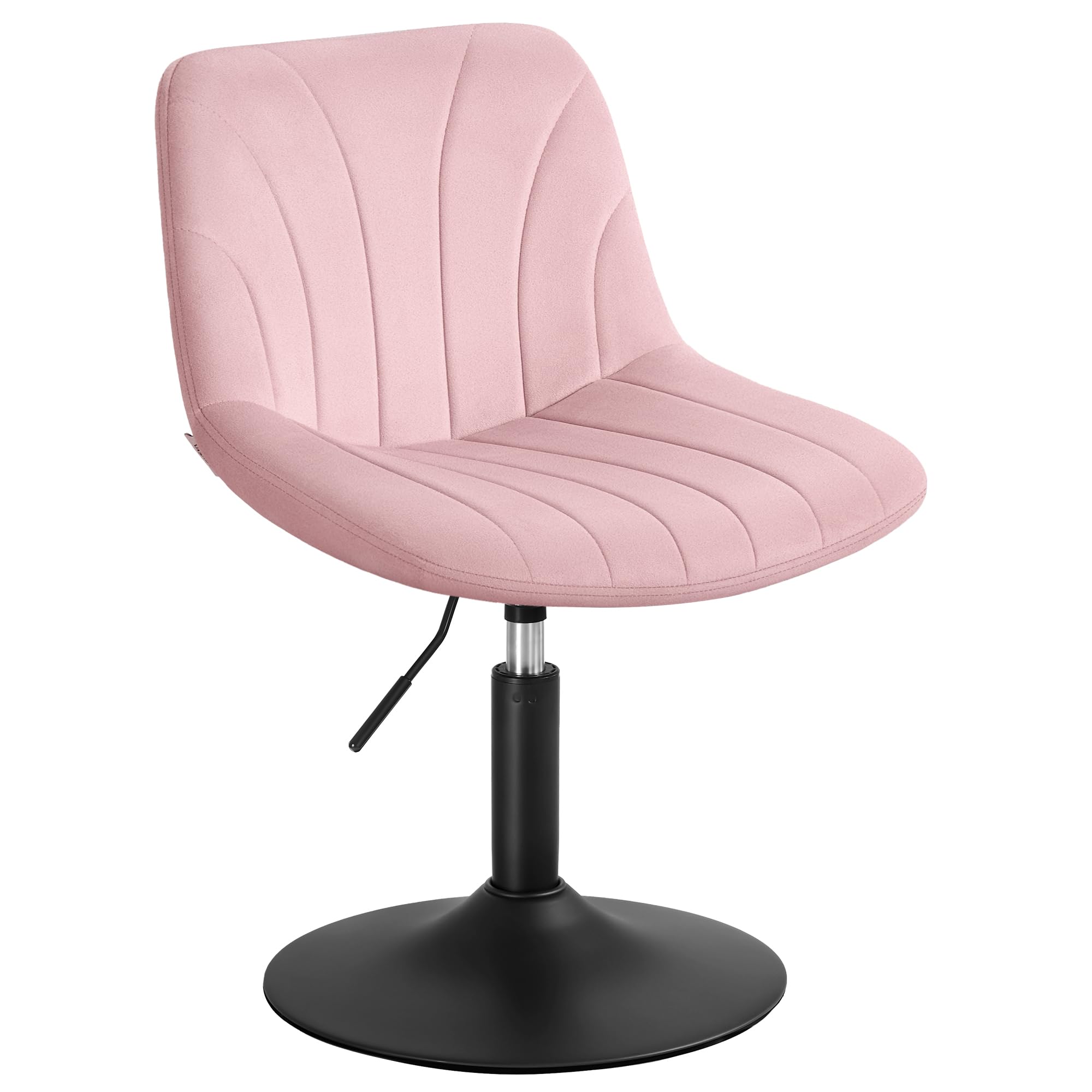 VASAGLE Height Adjustable Swivel Bar Stool with Backrest in Jelly Pink Velvet | 37.5-49.5 cm Height Range 3