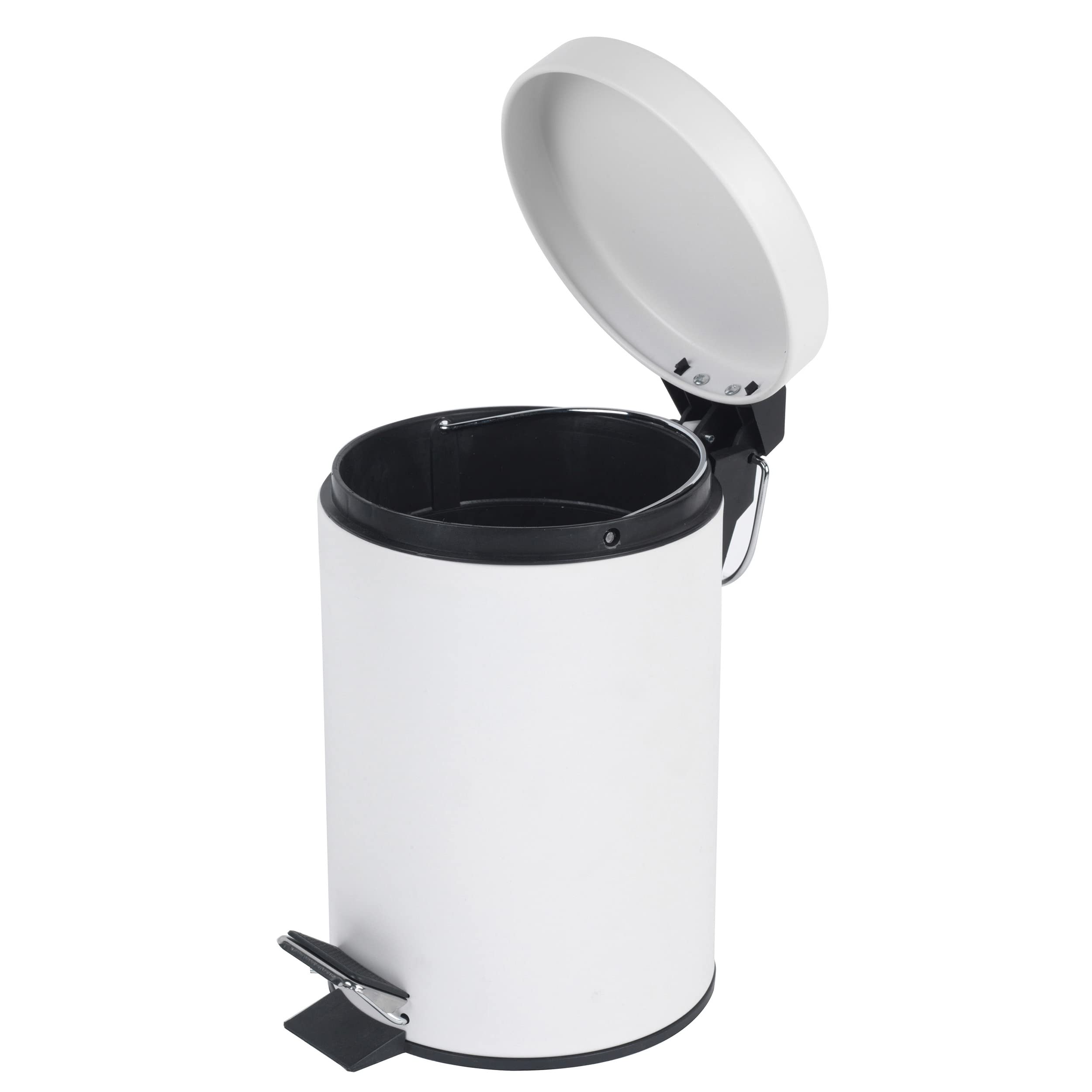 Beldray 3L Round Pedal Bin - Small Stainless Steel Waste Bin with Soft Close Lid | White | LA038098WHT 7