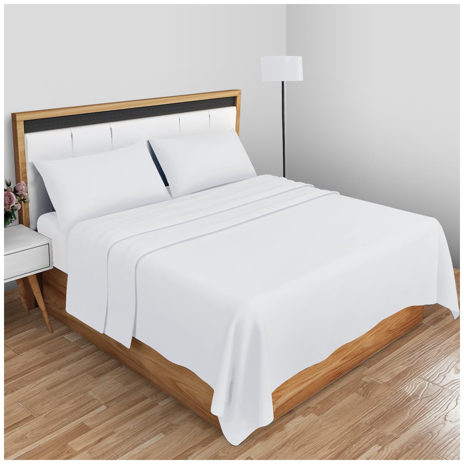 GC GAVENO CAVAILIA Diamond Flat Sheet - Super Soft Plain Dyed | Super King | White 1