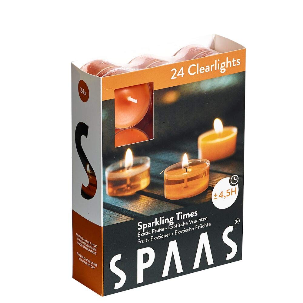 Spaas Scented Clearlights Tealights - Sparkling Times Exotic Fruits | 24 Pack | 4.5 Hr Burn Time 3