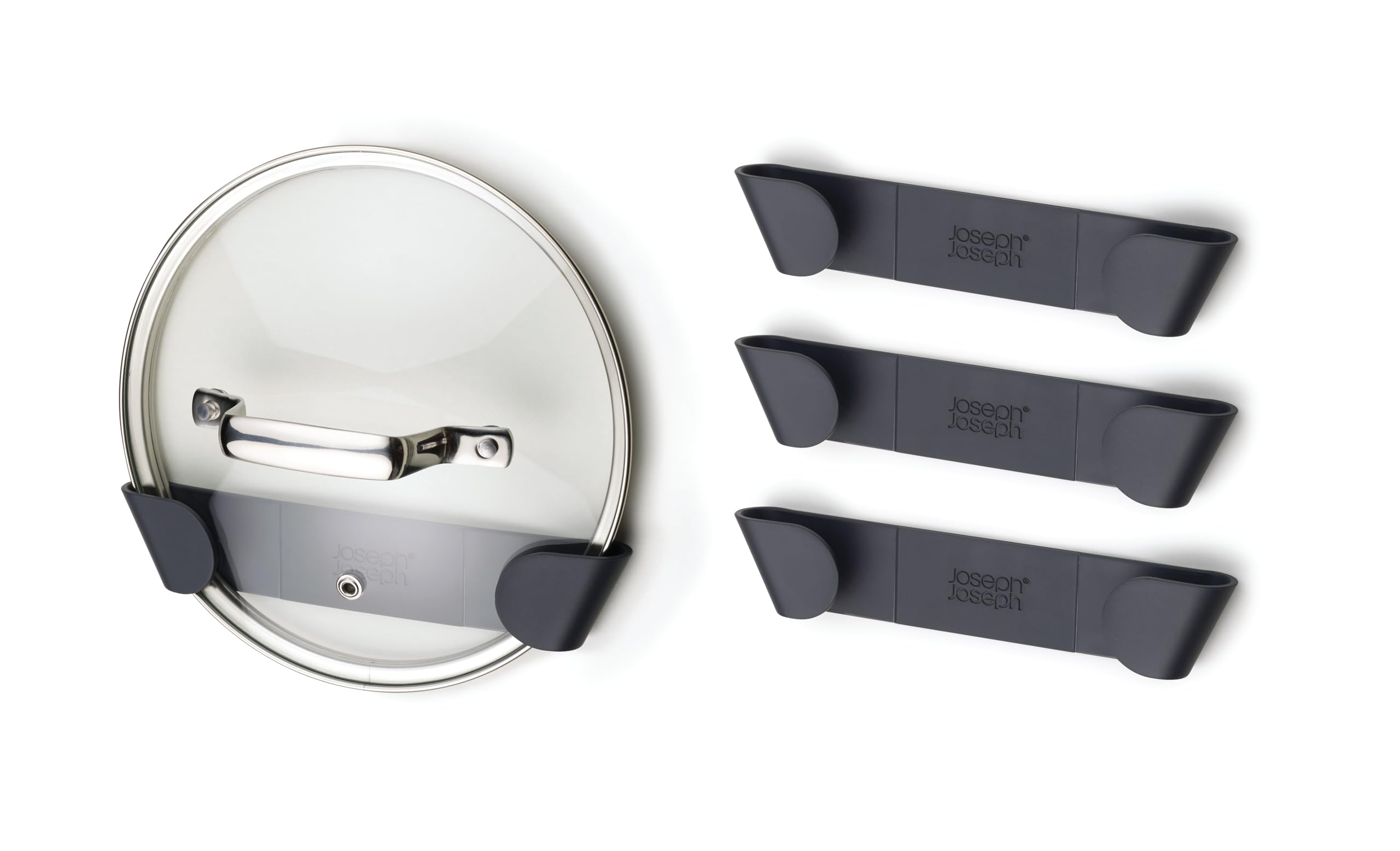 Joseph Joseph CupboardStore Set of 4 In-cupboard Pan Lid Holders - Grey | Fits 16-24cm Lids 1