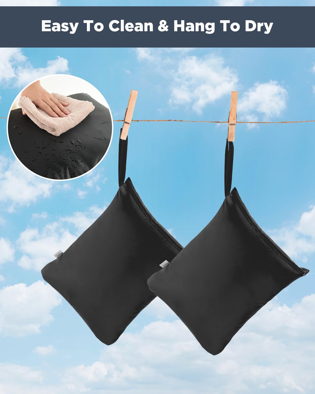 OTraki Waterproof Wet/Dry Laundry Bags - 16 x 20 Inch, Oxford Cloth, 2 Pack 6