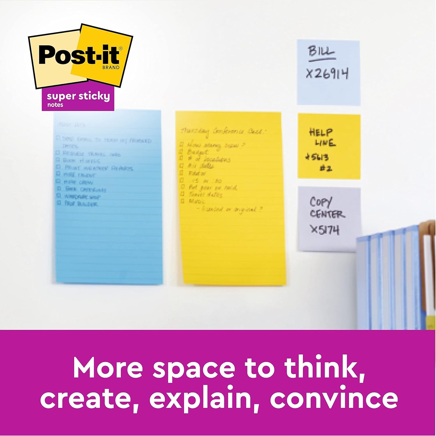 Post-it Super Sticky Lined Notes - Neptune Blue | 2x Sticking Power | 102 x 152 mm 4