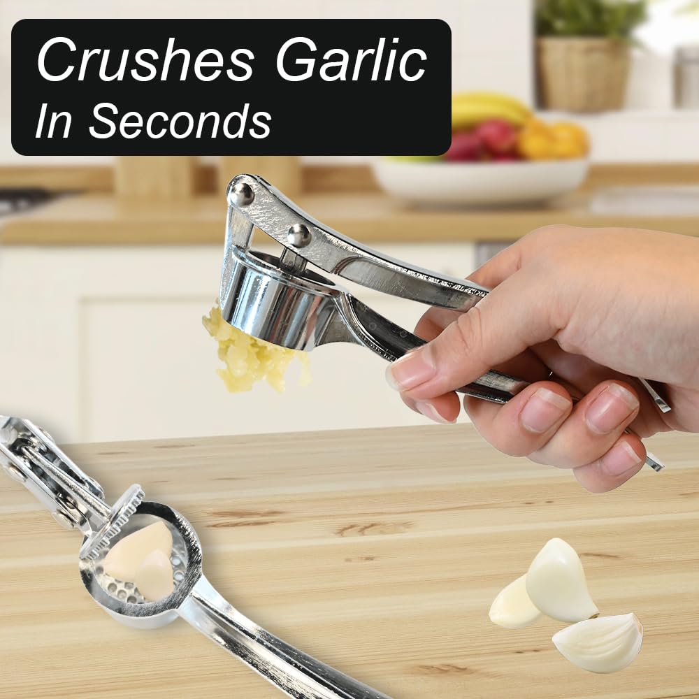 Armo Home Stainless Steel Garlic Press Mincer Crusher | Dishwasher Safe | Includes Cleaning Brush 5