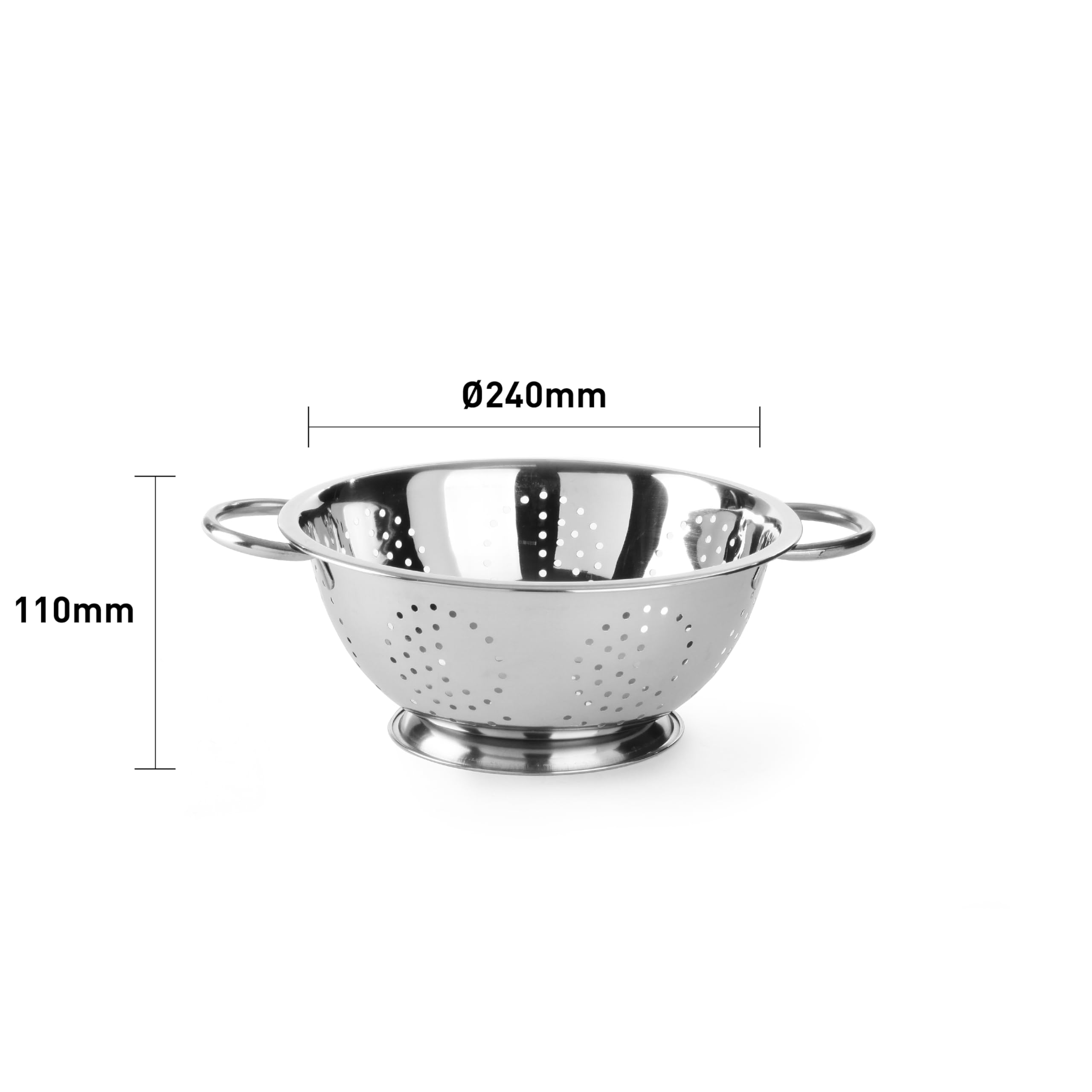 HENDI Kitchen Line Colander - Stainless Steel | Ø240mm x 110mm Height 4