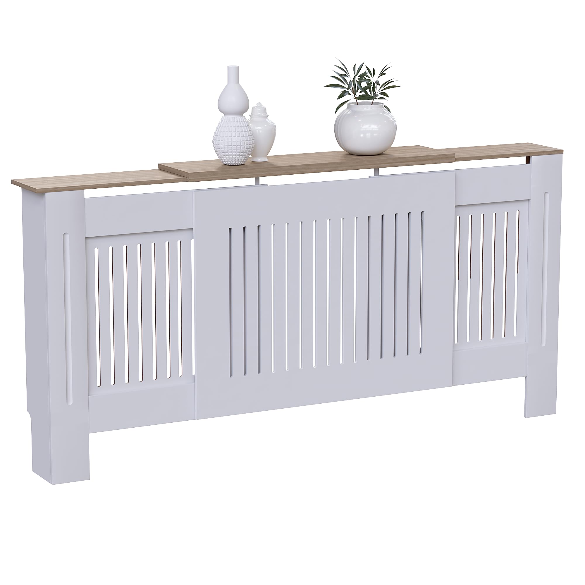 Vida Designs Arlington Radiator Cover - Adjustable White Shaker Style | Engineered Wood 1