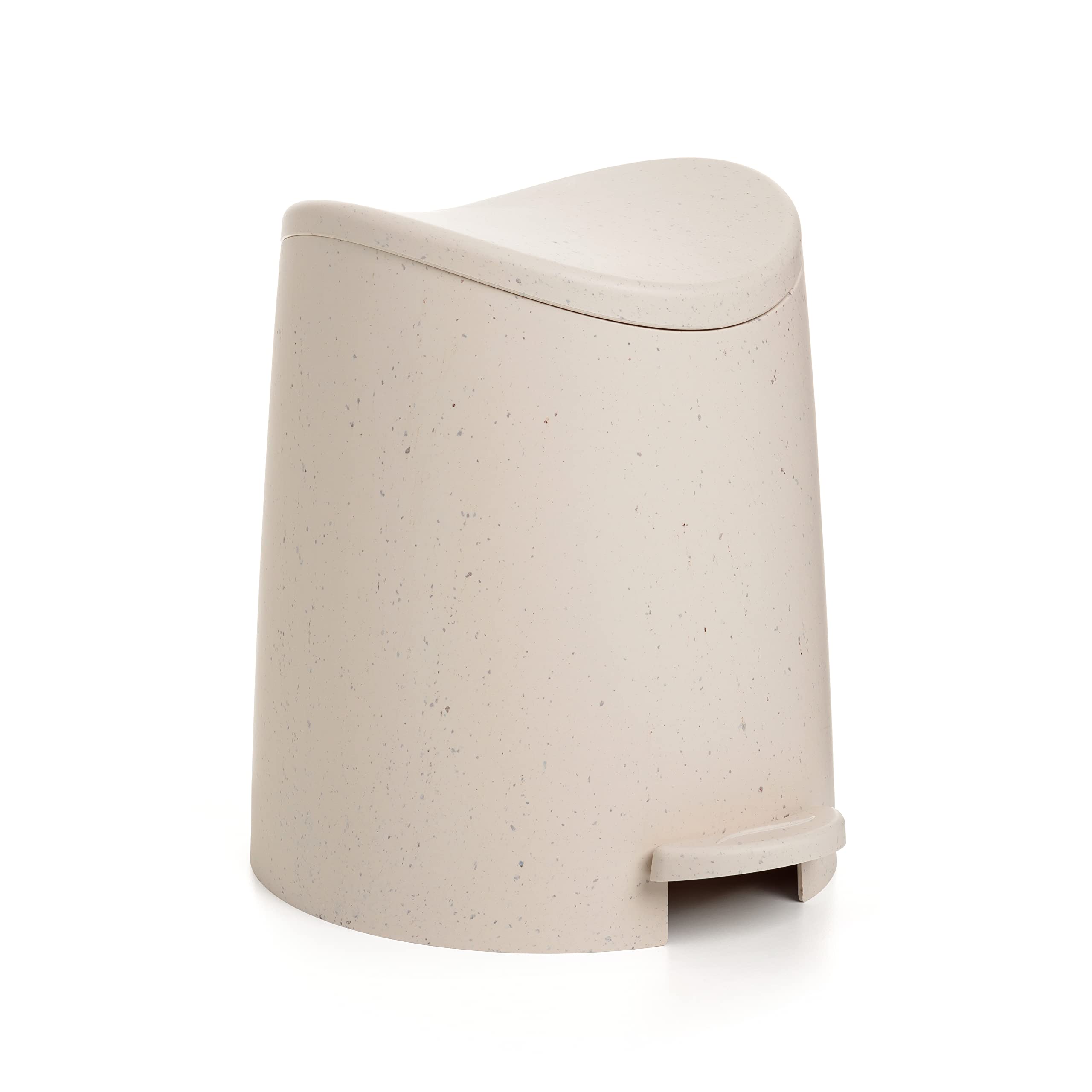 TATAY Bathroom Bin - 3L Capacity | Pedal Operated | Ecohome Beige Plastic 1