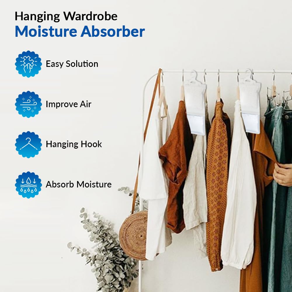 1ABOVE Hanging Wardrobe Dehumidifier - 5 Pack Condensation Remover for Rooms & Cars | Absorbs 3x Weight 4