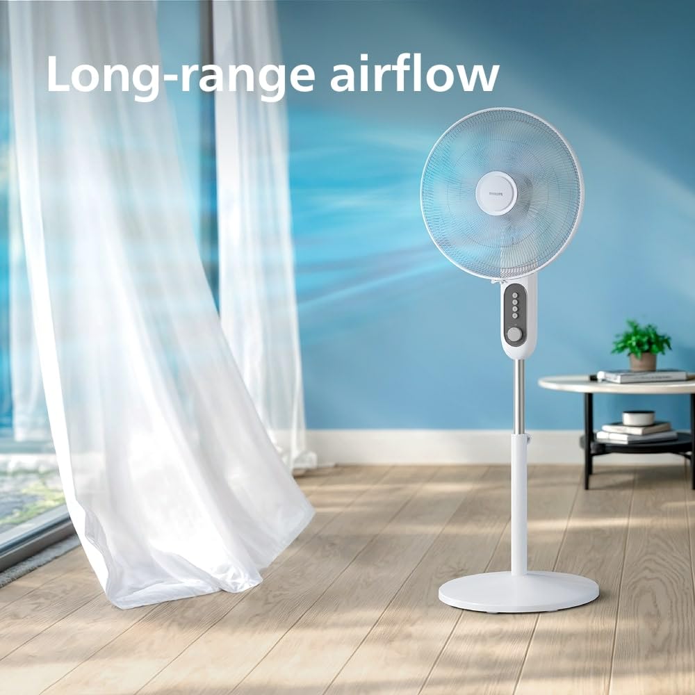 Philips Pedestal Fan Series 1000 - Powerful Airflow, Quiet Operation, 3-Speed Control | Model CX1220 2
