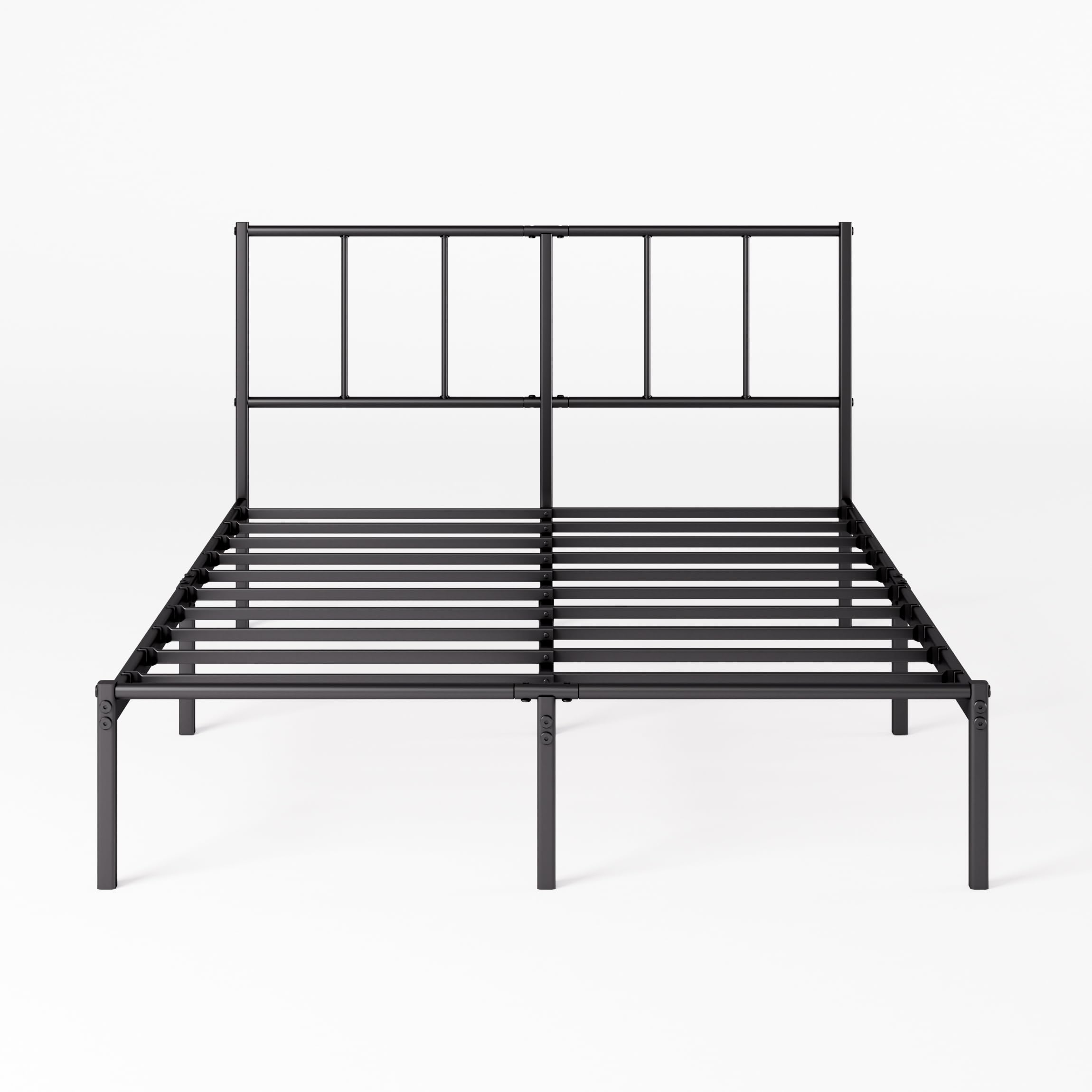 Zinus Justin Double Bed Frame with Headboard - Black Metal | 135 x 190 cm | 14'' Storage Clearance 8