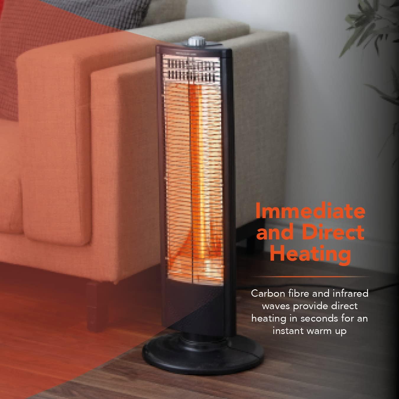 Warmlite WL42013 Freestanding Carbon Infrared Heater - 1000W, Oscillation, Overheat Protection 5