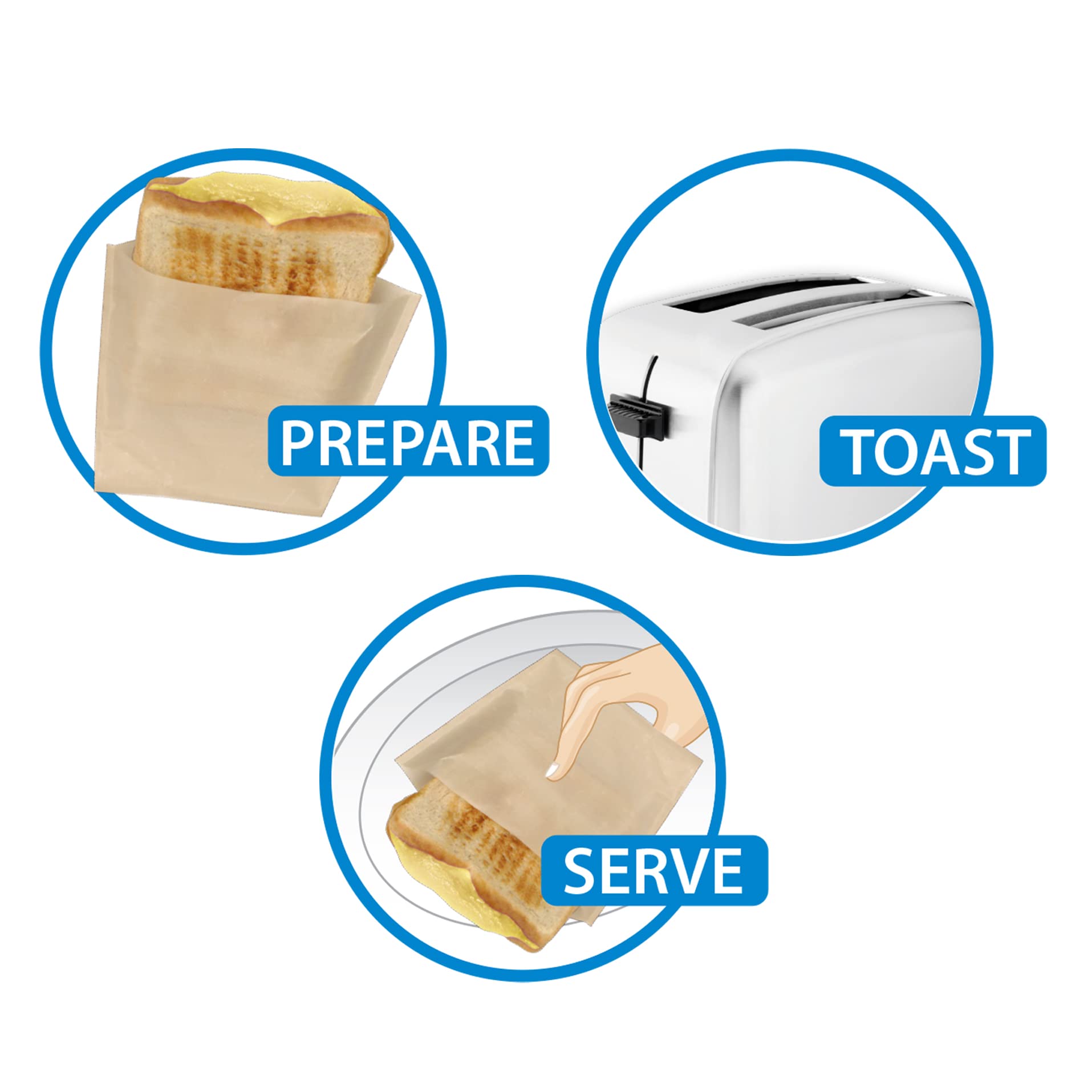 Sealapack Reusable Plastic Toaster Bags (2 Pack) - Silver | SAP010-24 2