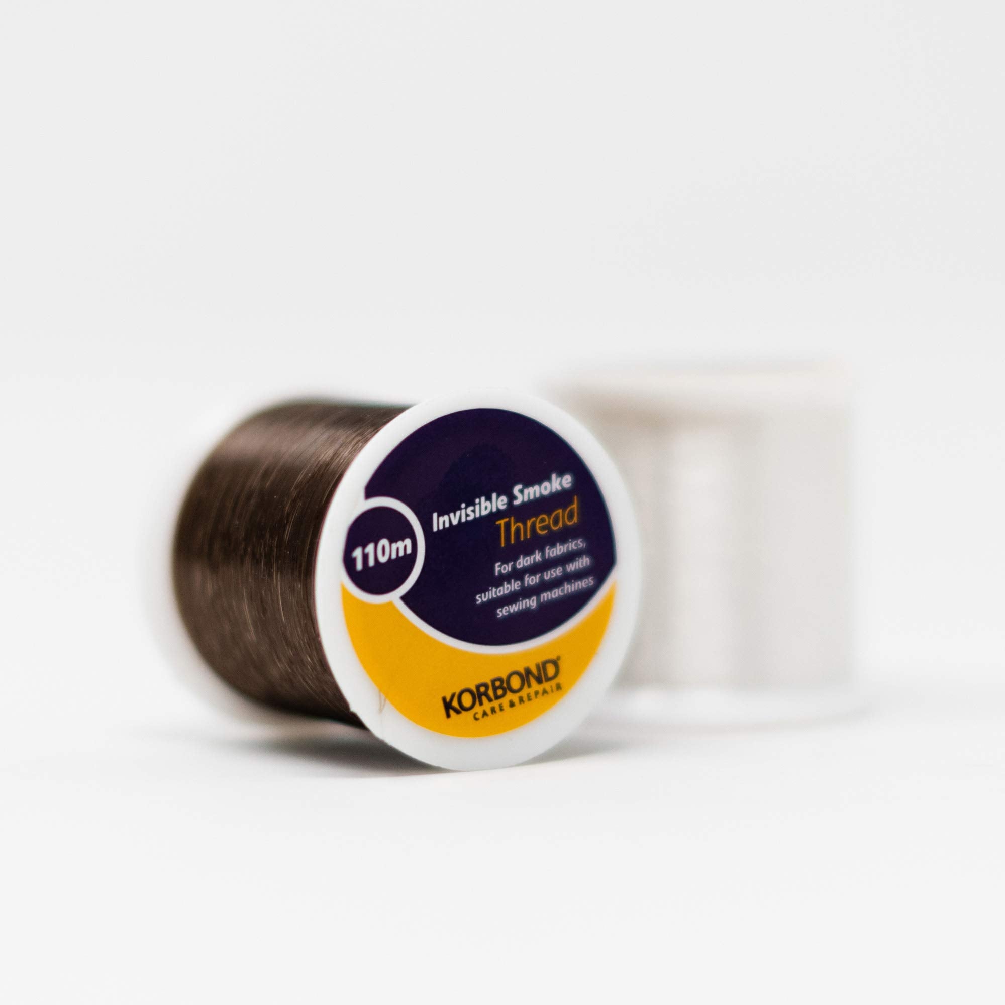 KORBOND Invisible Nylon Sewing Thread Set - 2 x 110m Spools (220m Total) Clear & Smoke for Light/Dark Fabrics 2