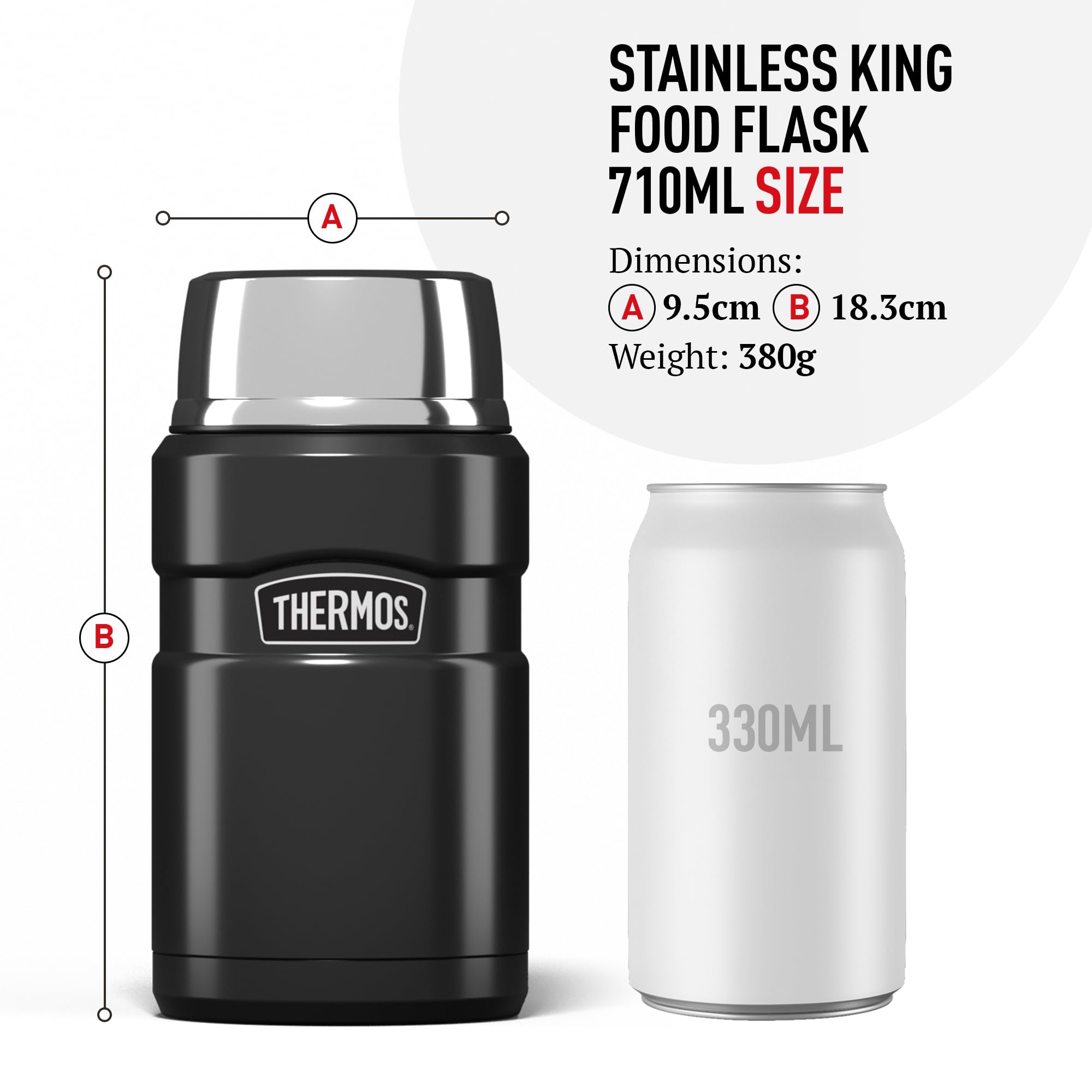 Thermos Stainless King Food Flask - 710ml Capacity | Vacuum Insulated | Hot 14 Hrs/Cold 24 Hrs 5