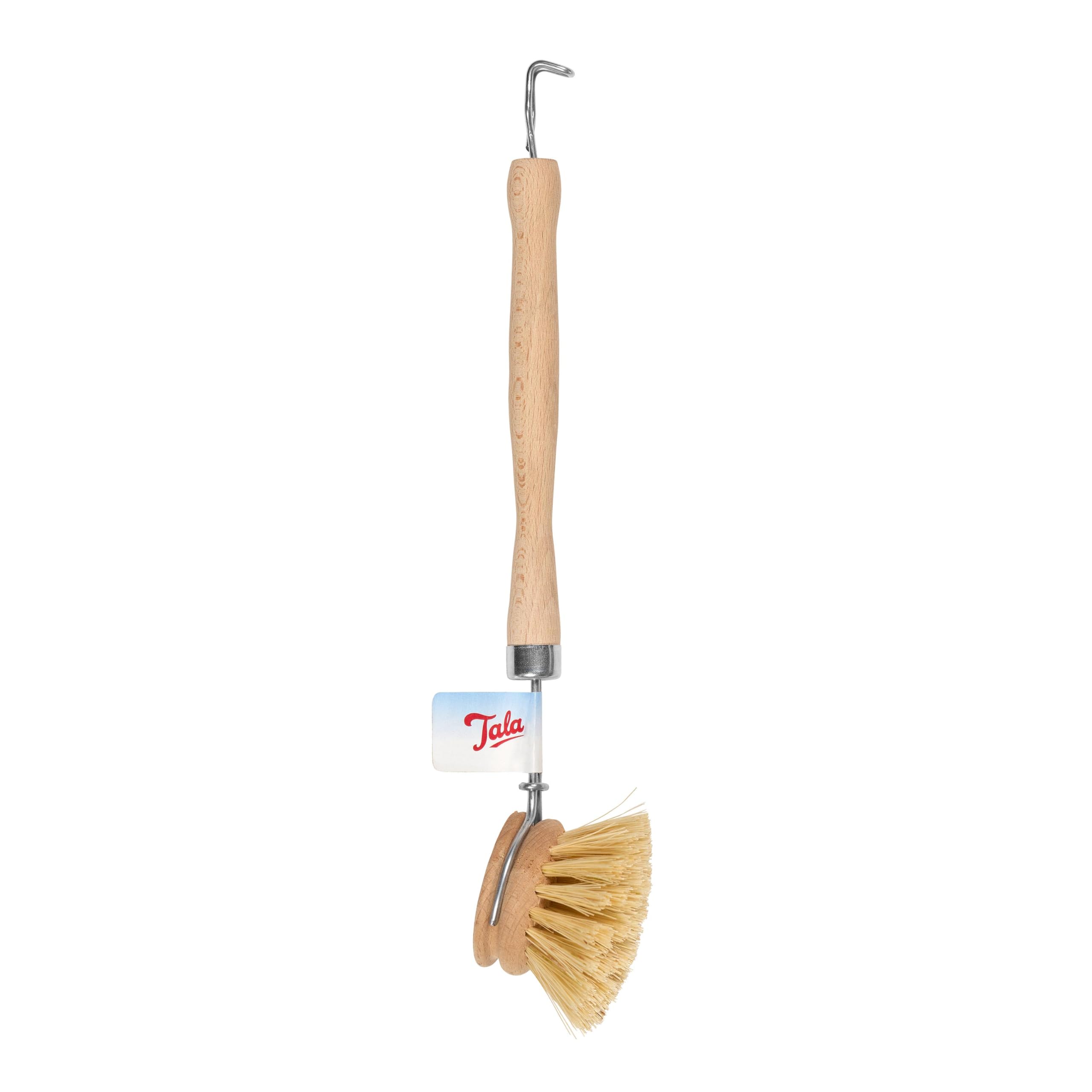Tala Wooden Dish Brush with Tough Nylon Bristles and Removable Head | Natural Color 1