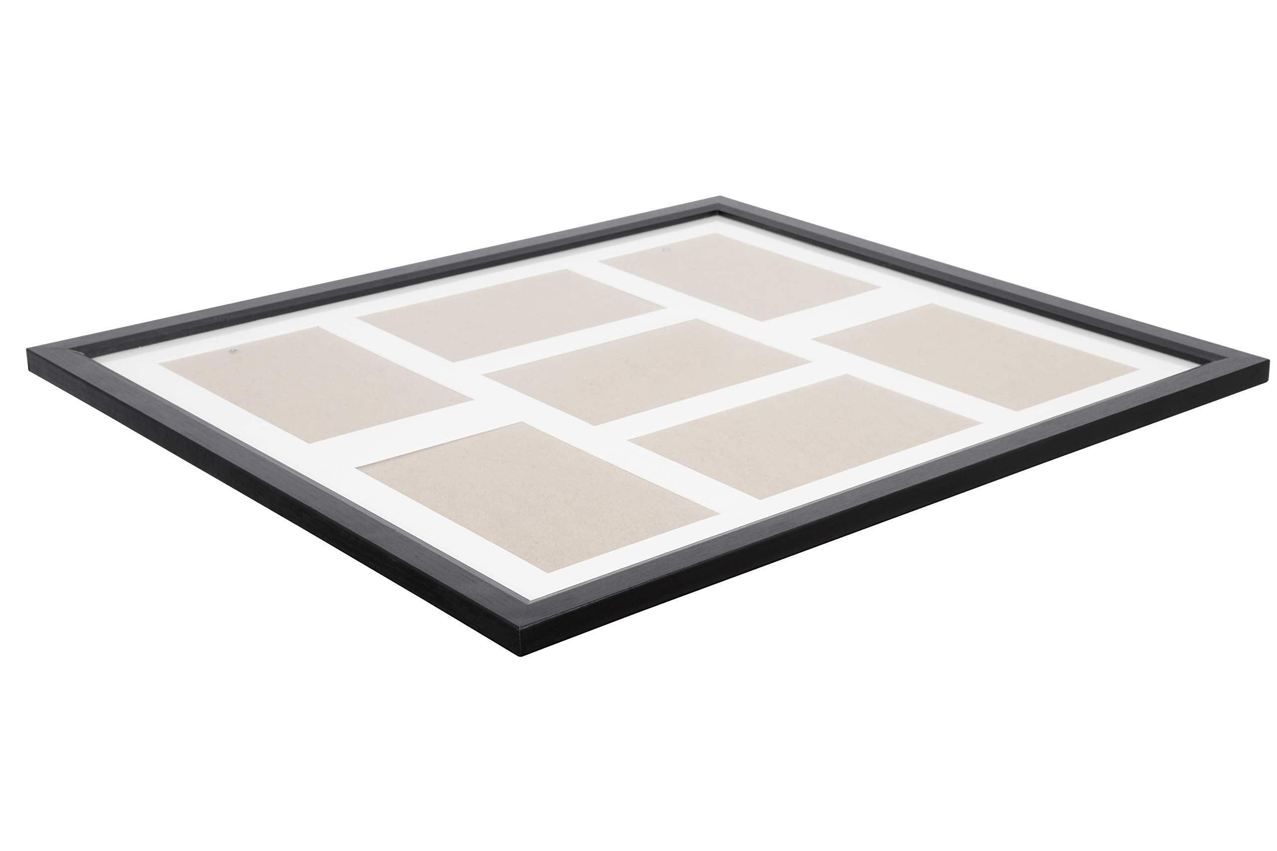 ARPAN Multi Aperture MDF Photo Frame - Holds 7 Photos 6'x4' | Black | Wall Mount Ready 5