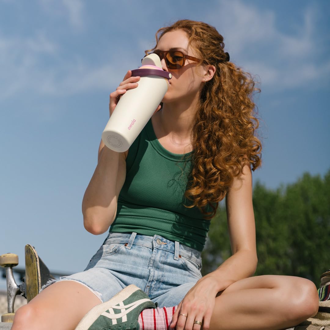 Owala FreeSip Sway Insulated Stainless Steel Water Bottle - 30oz/890ml - Angel Food Cake
