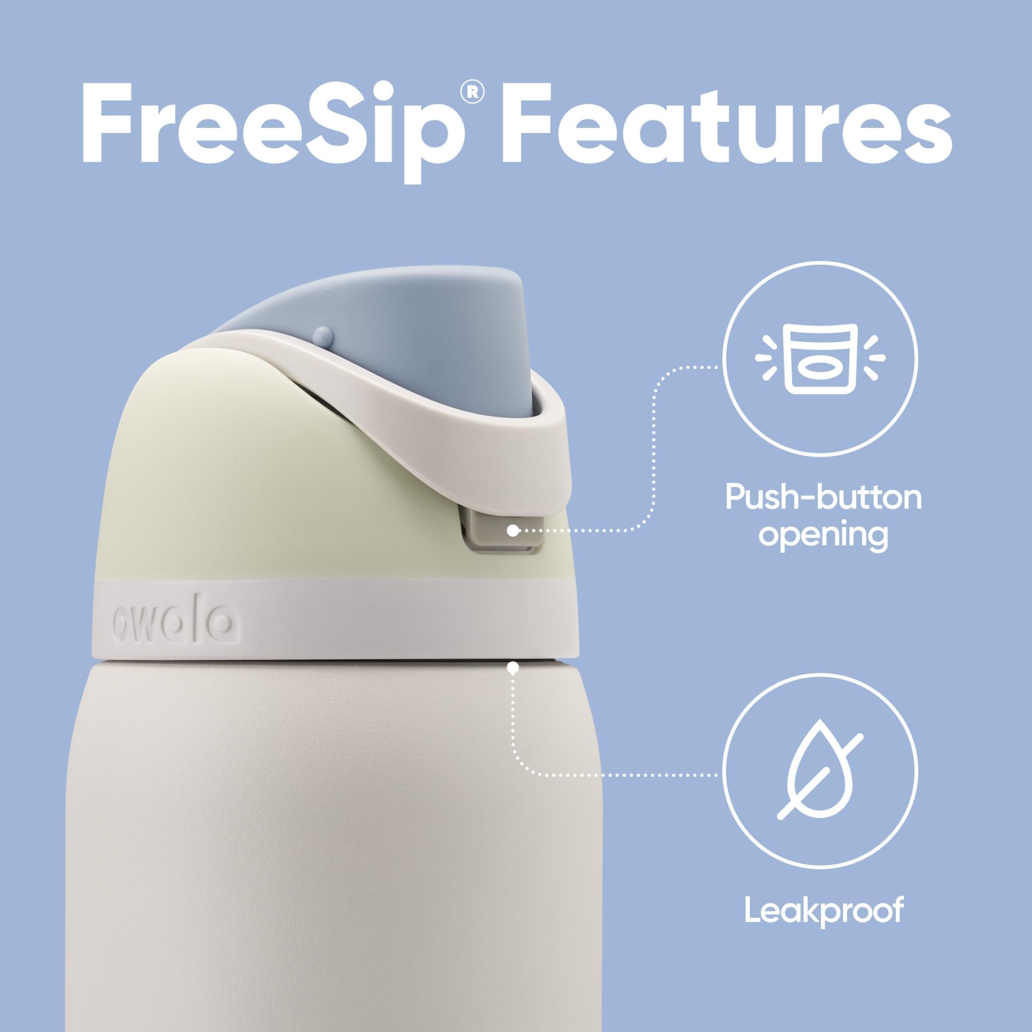 Owala FreeSip Insulated Stainless Steel Water Bottle with Straw | 945ml | Iced Breeze 3