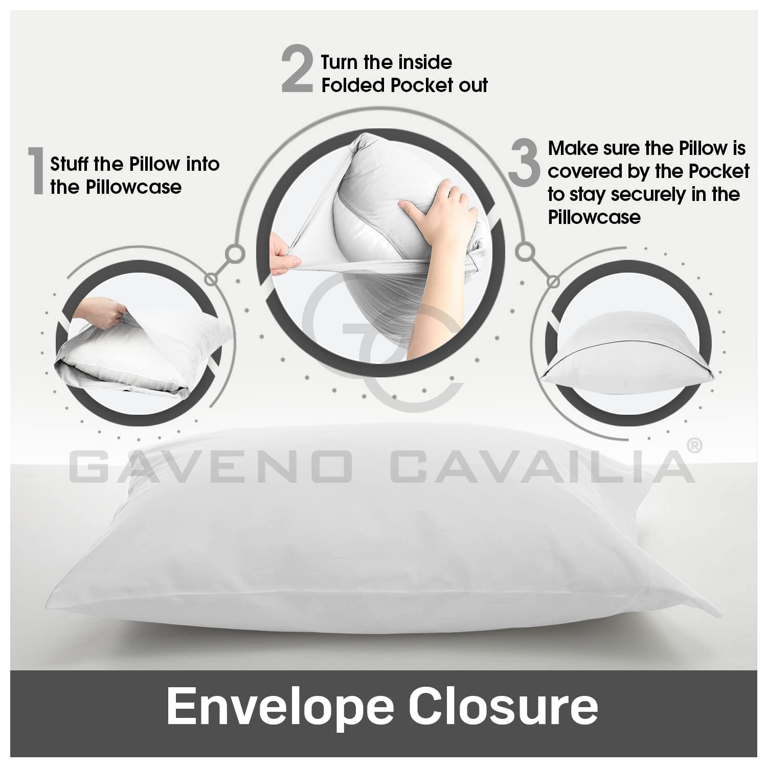 GC GAVENO CAVAILIA Housewife Pillowcases 2 Pack, White Polycotton, Breathable & Easy Care 4